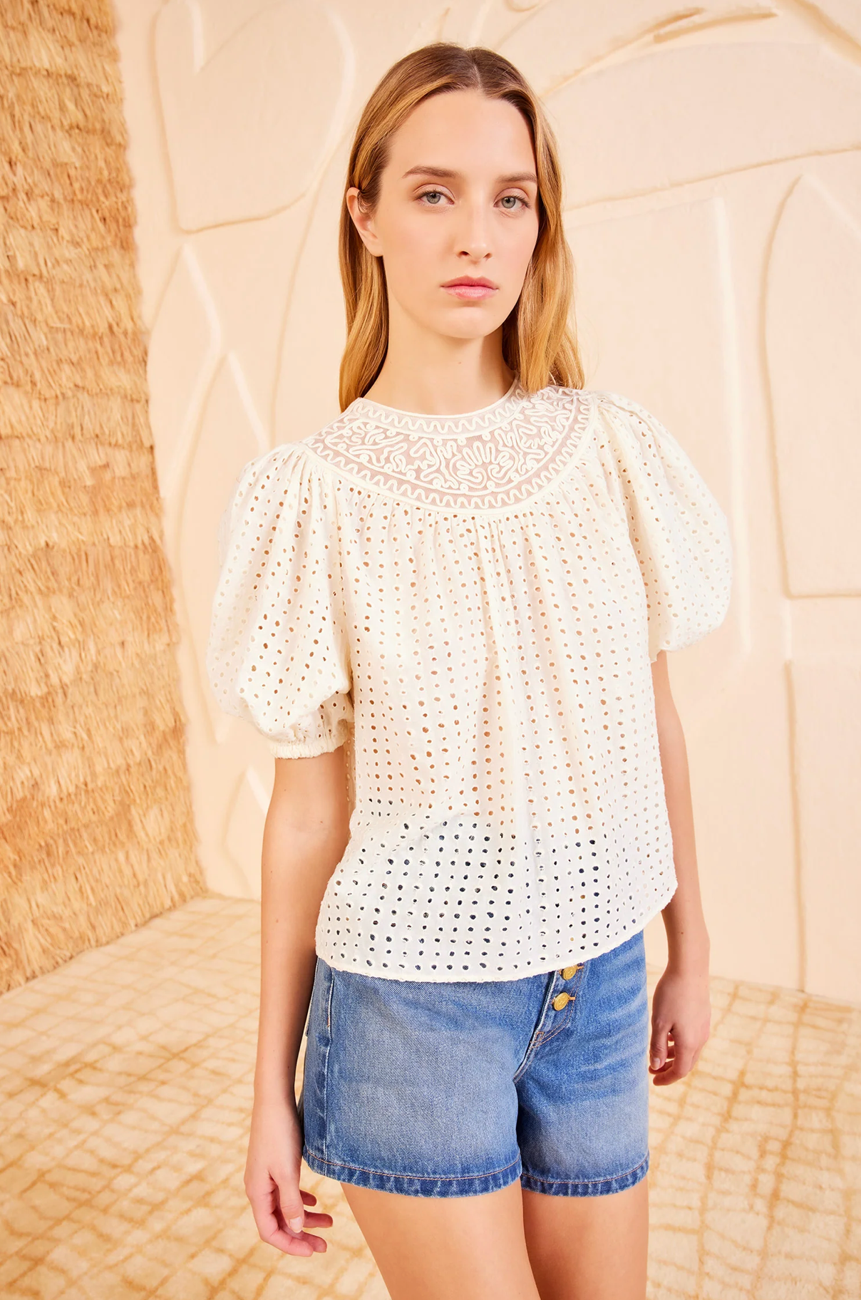 Amina Top in Ivory