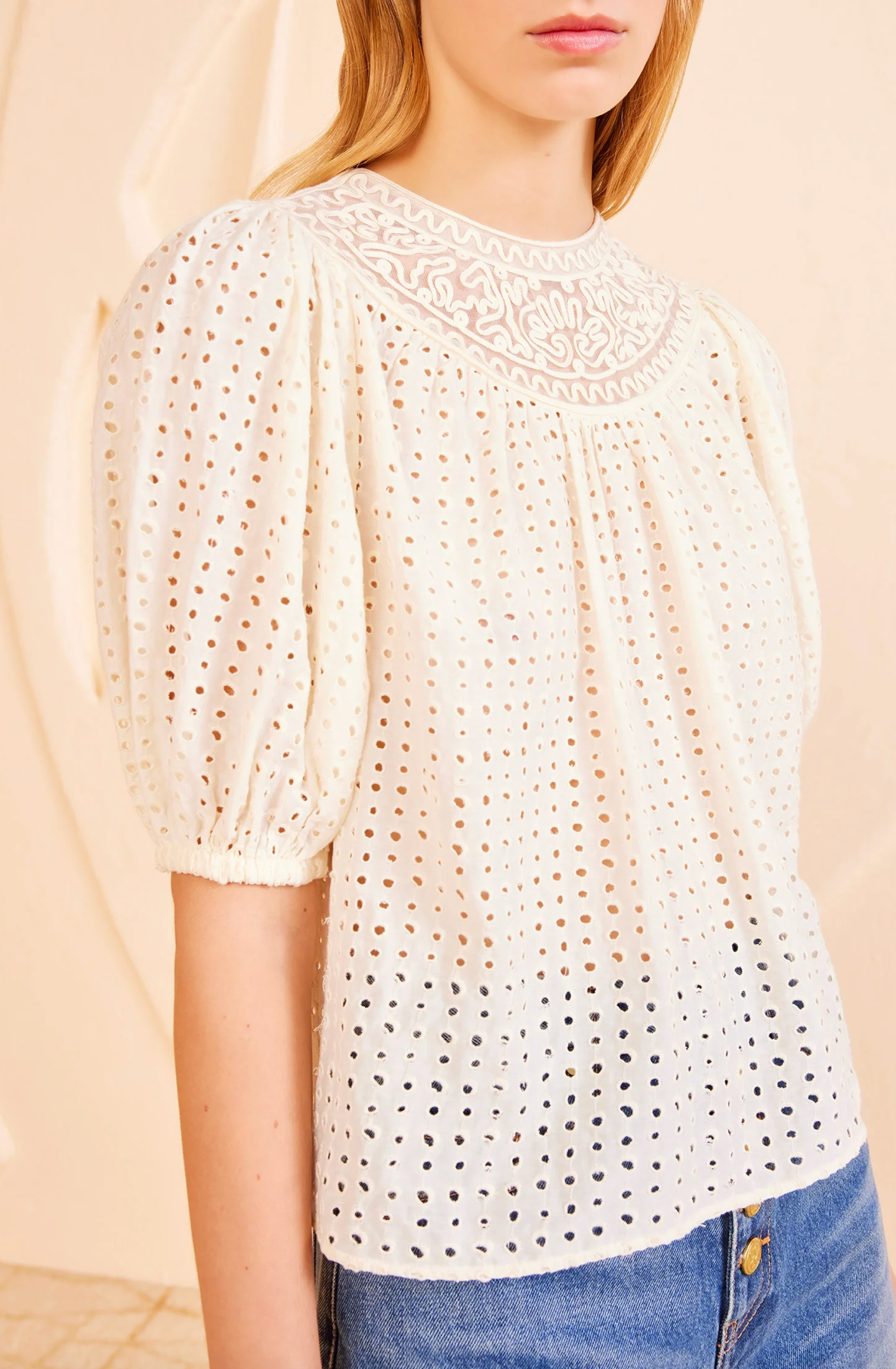 Amina Top in Ivory