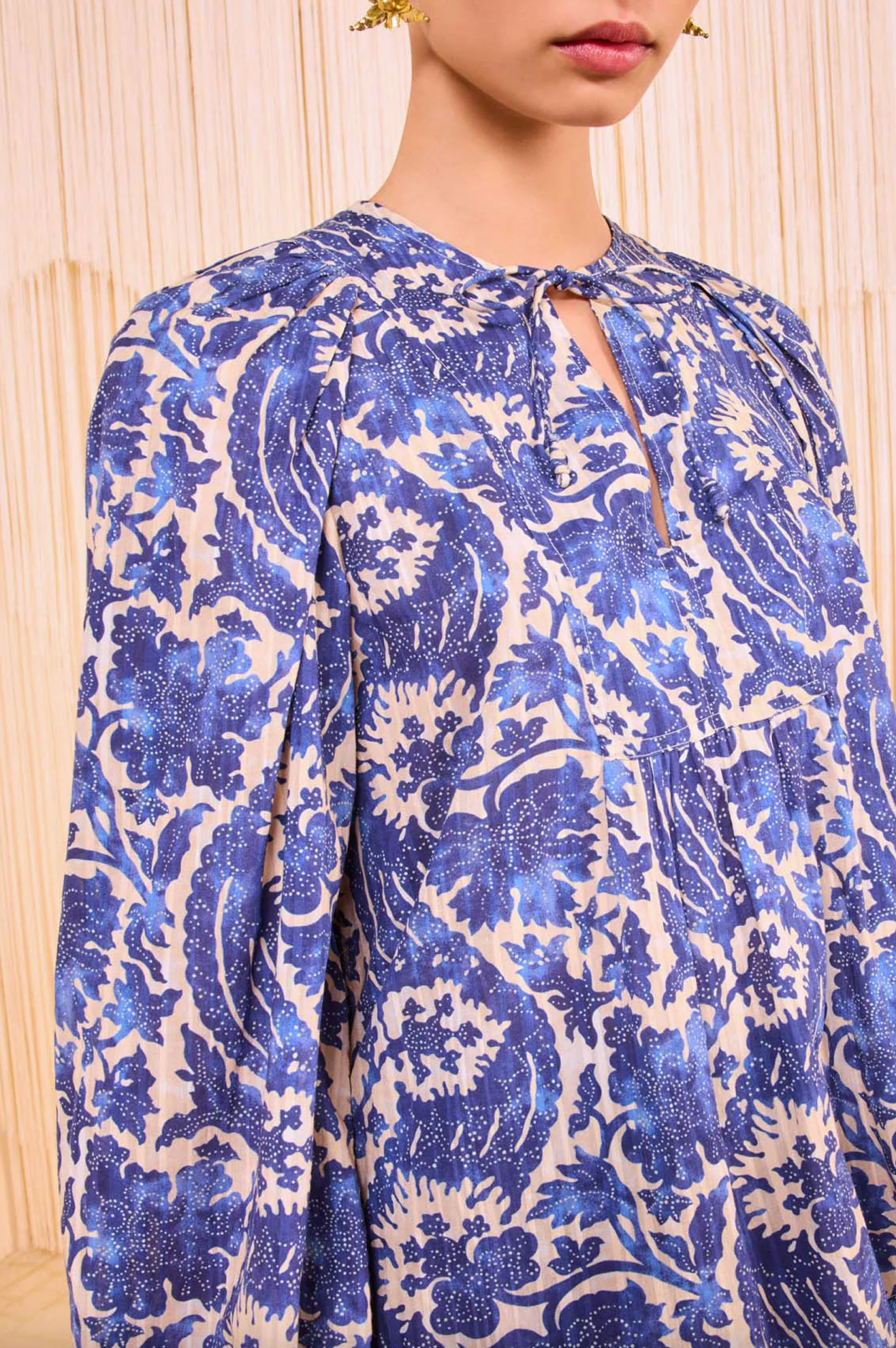 Brea Long Sleeve Blouse in Ocean
