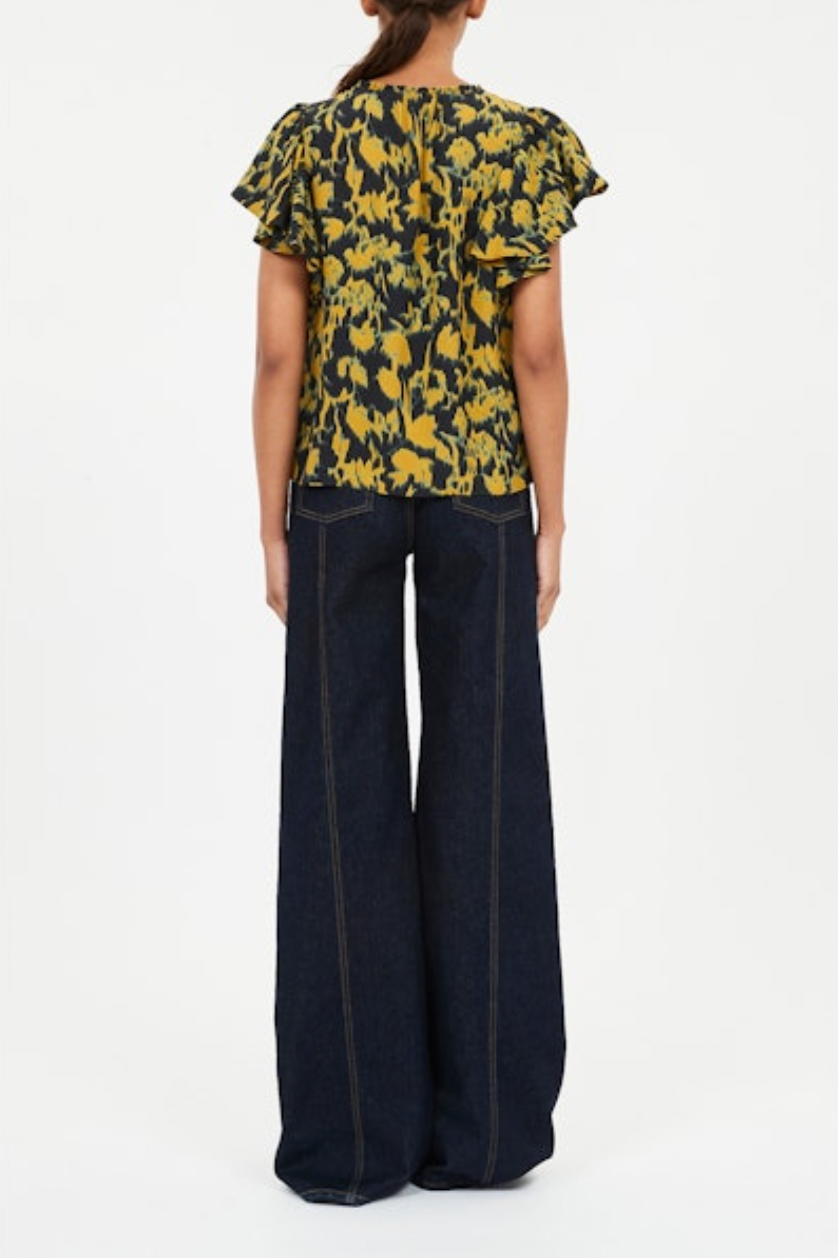 Lilo Flutter Sleeve Blouse in Verdite