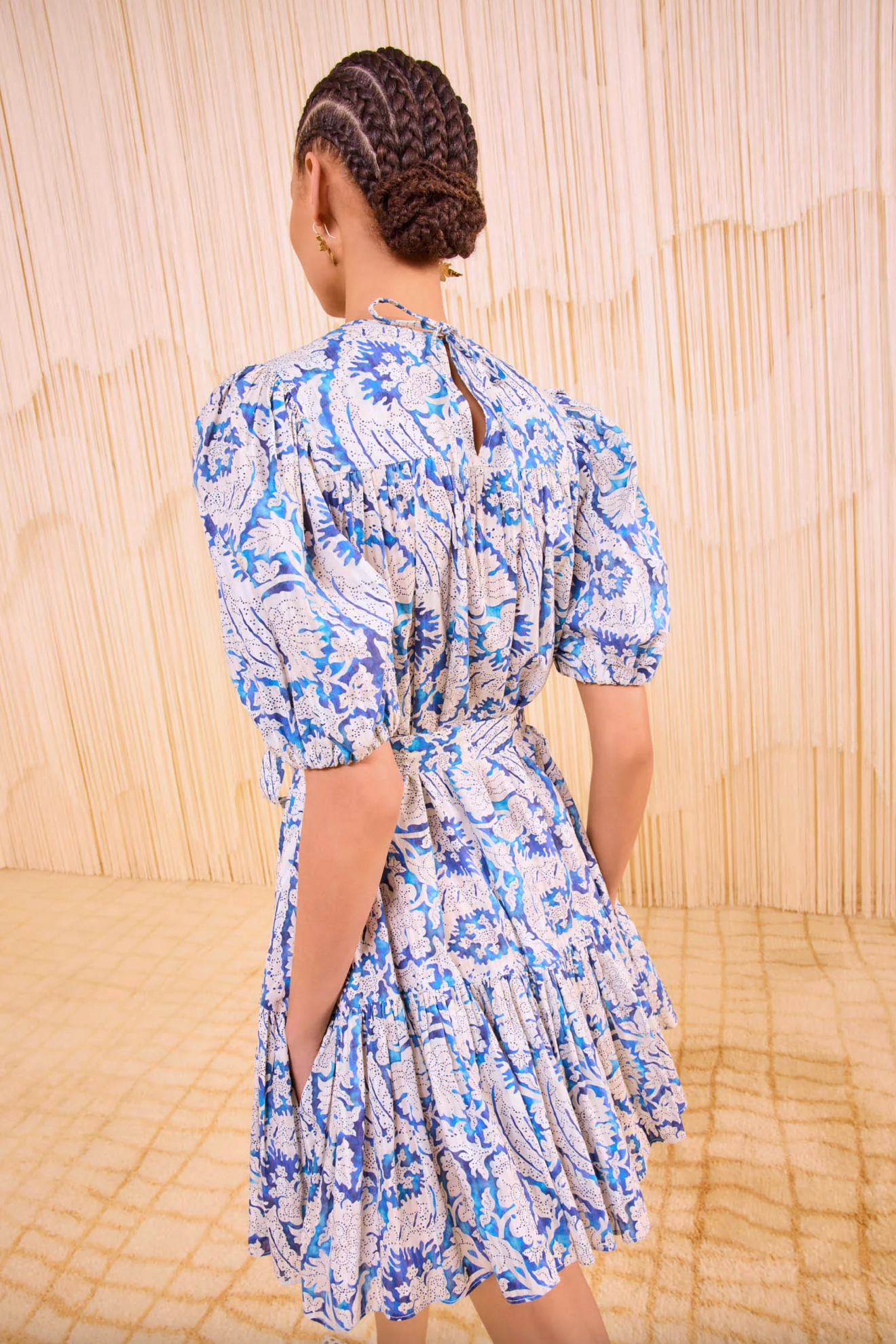 Rosalie Short Sleeve Mini Dress in Ciel