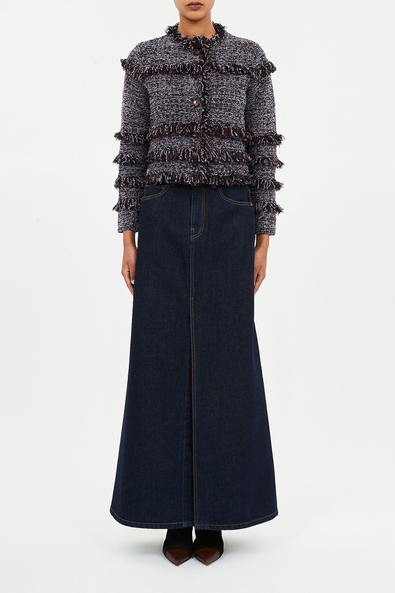 Gita Knit Tweed Jacket in Dewberry