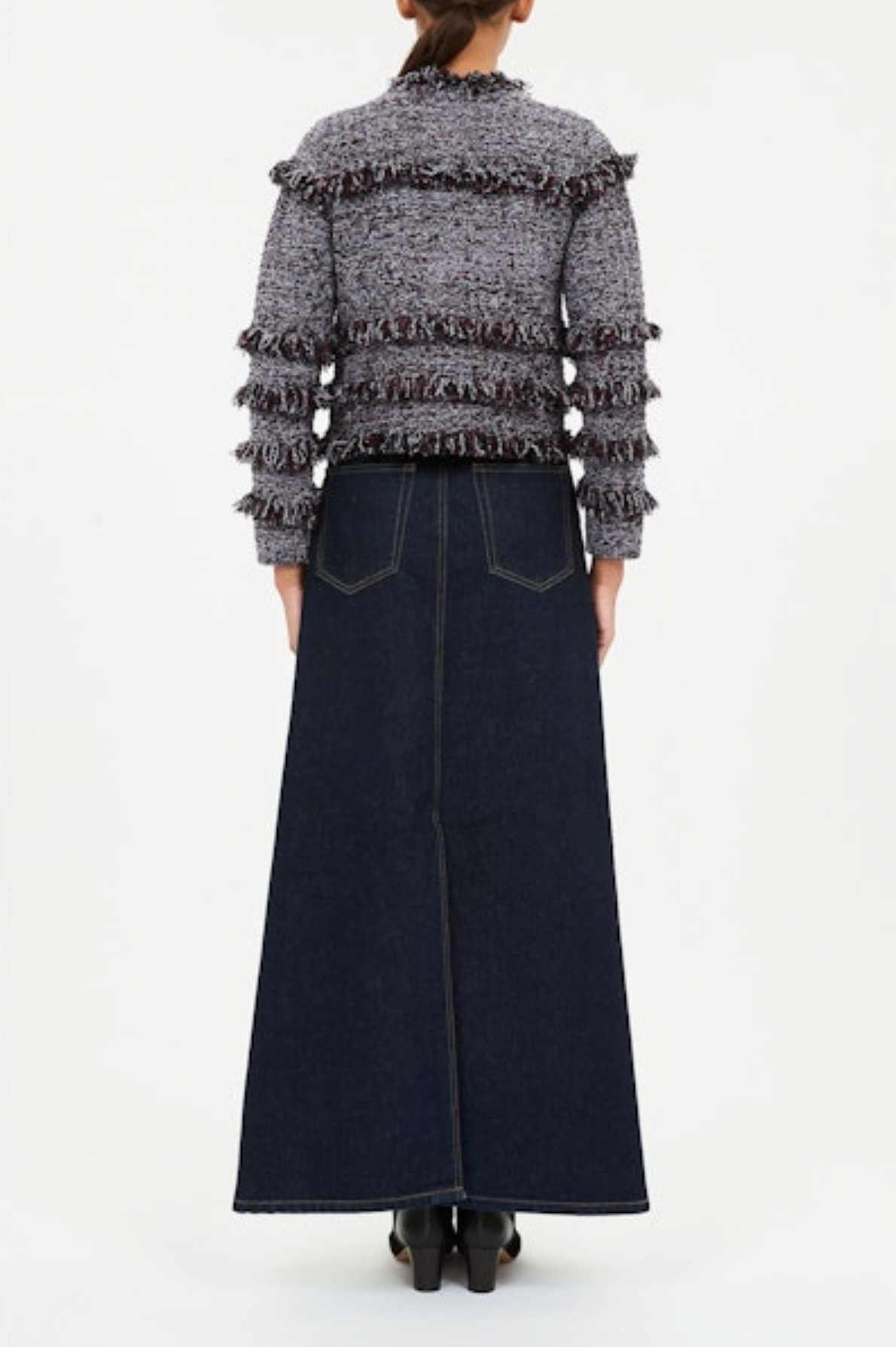 Gita Knit Tweed Jacket in Dewberry
