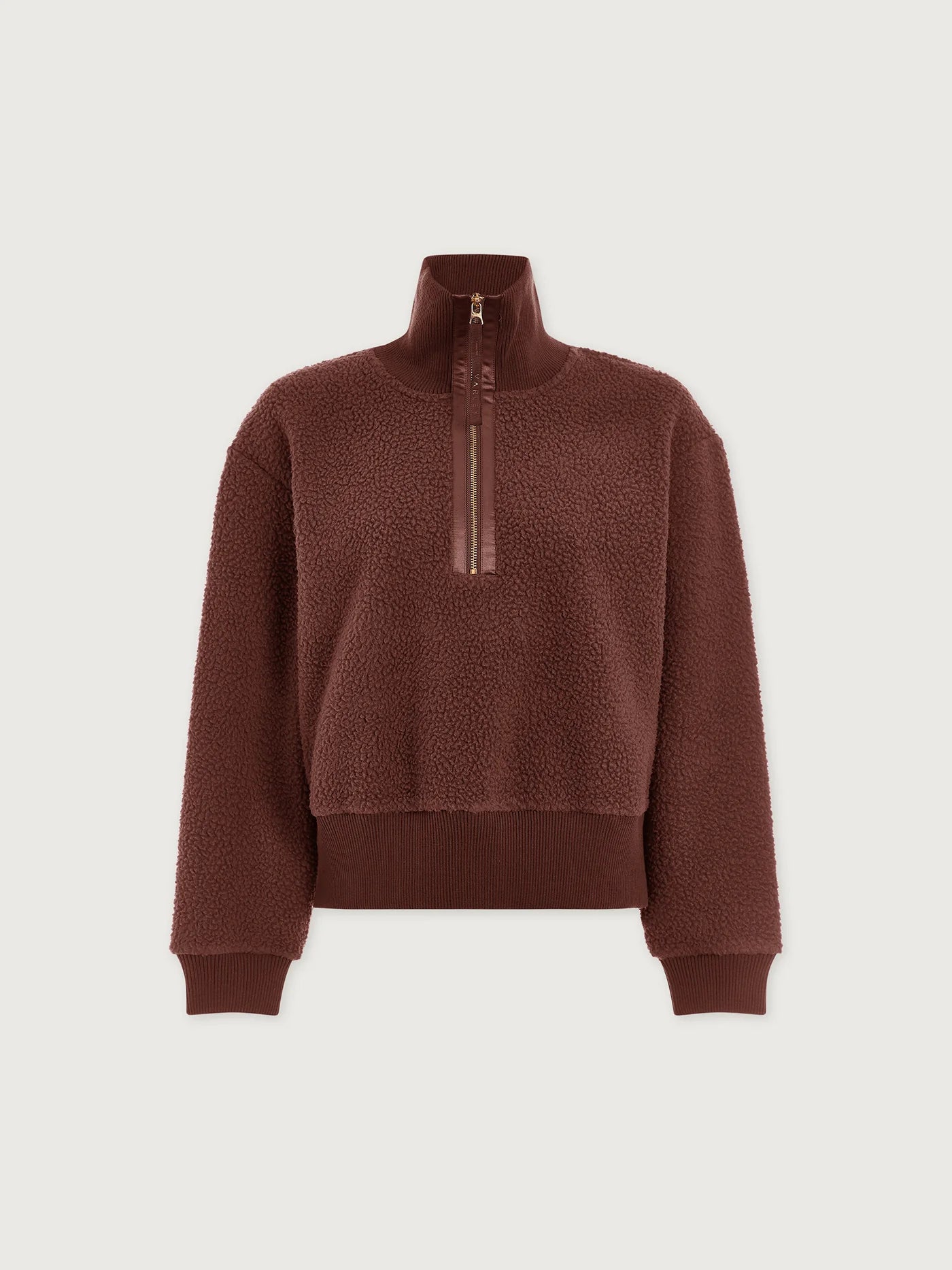 Roselle Half- Zip Fleece in Deep Mahogany