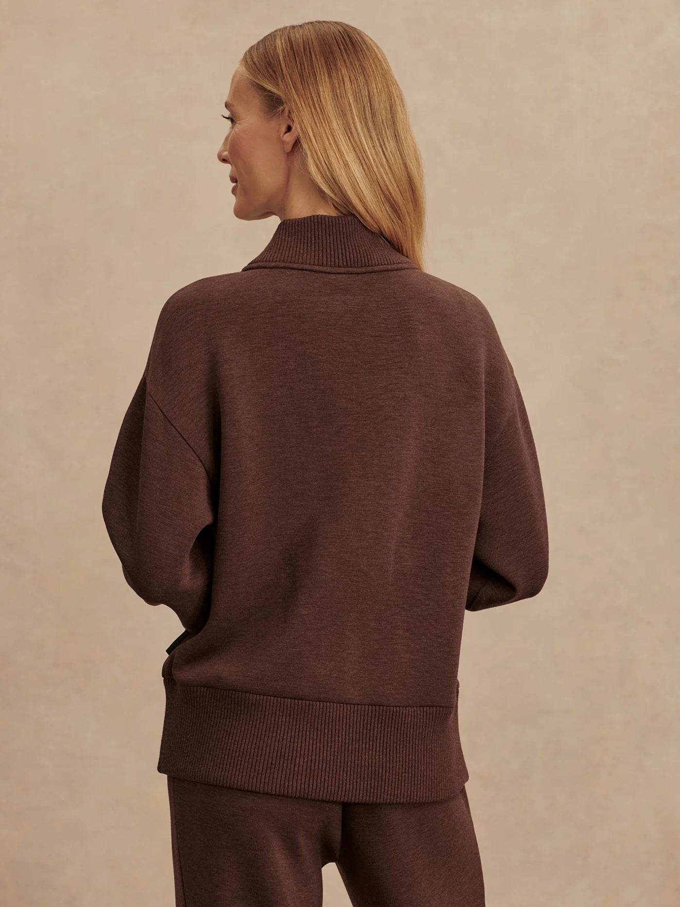 Sally Half Zip Sweatshirt in Coffee Bean Marl