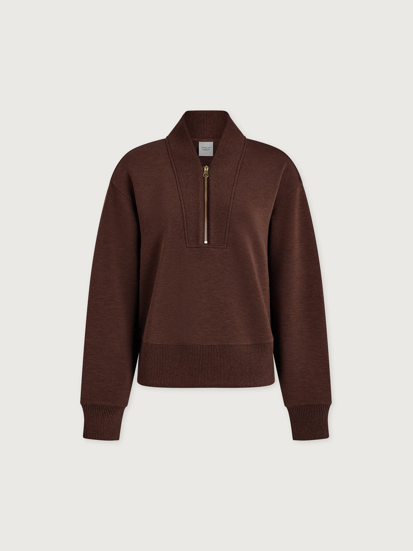 Sally Half Zip Sweatshirt in Coffee Bean Marl