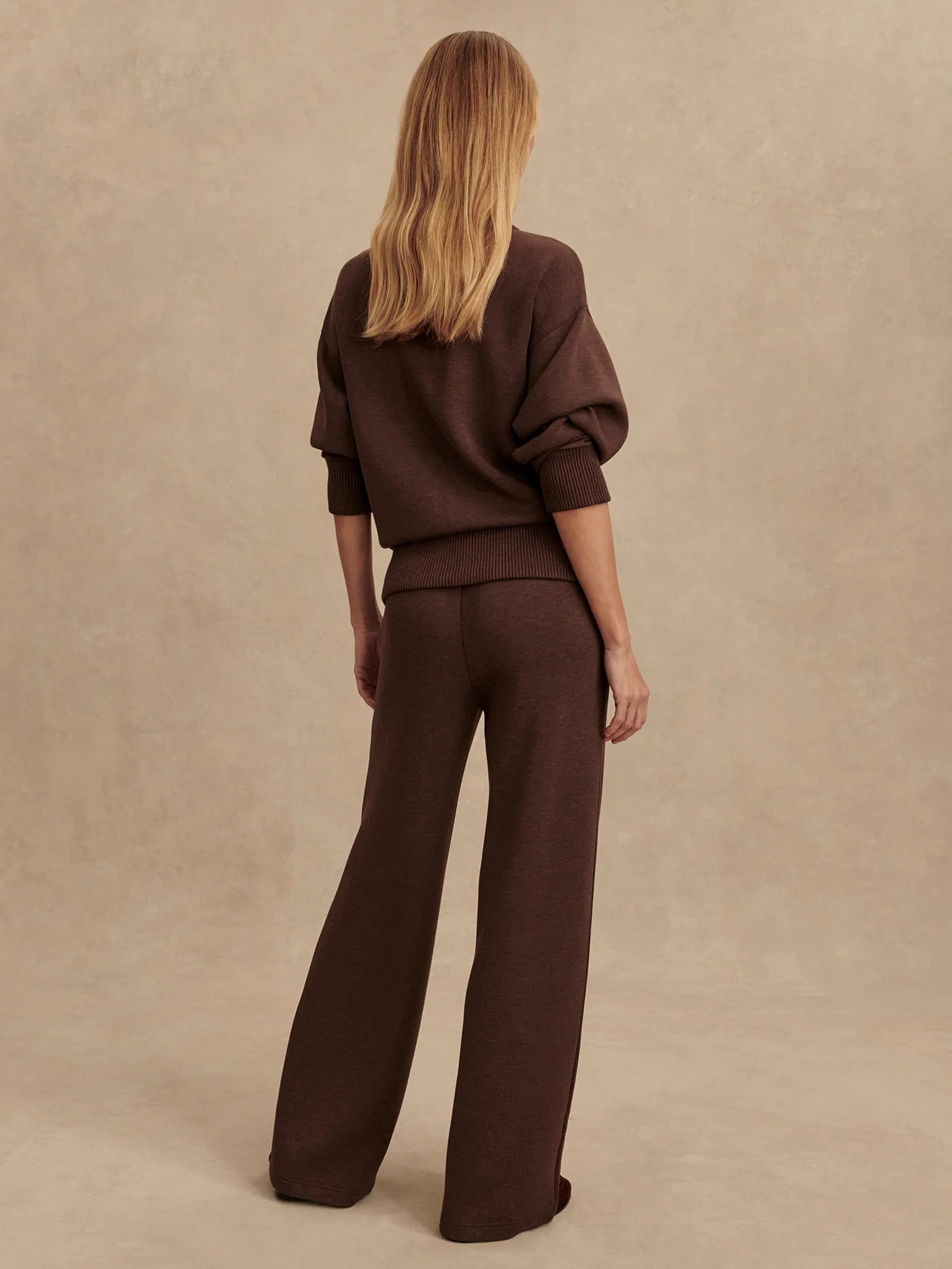 The Wide Leg Pant 28" in Coffee Bean Marl