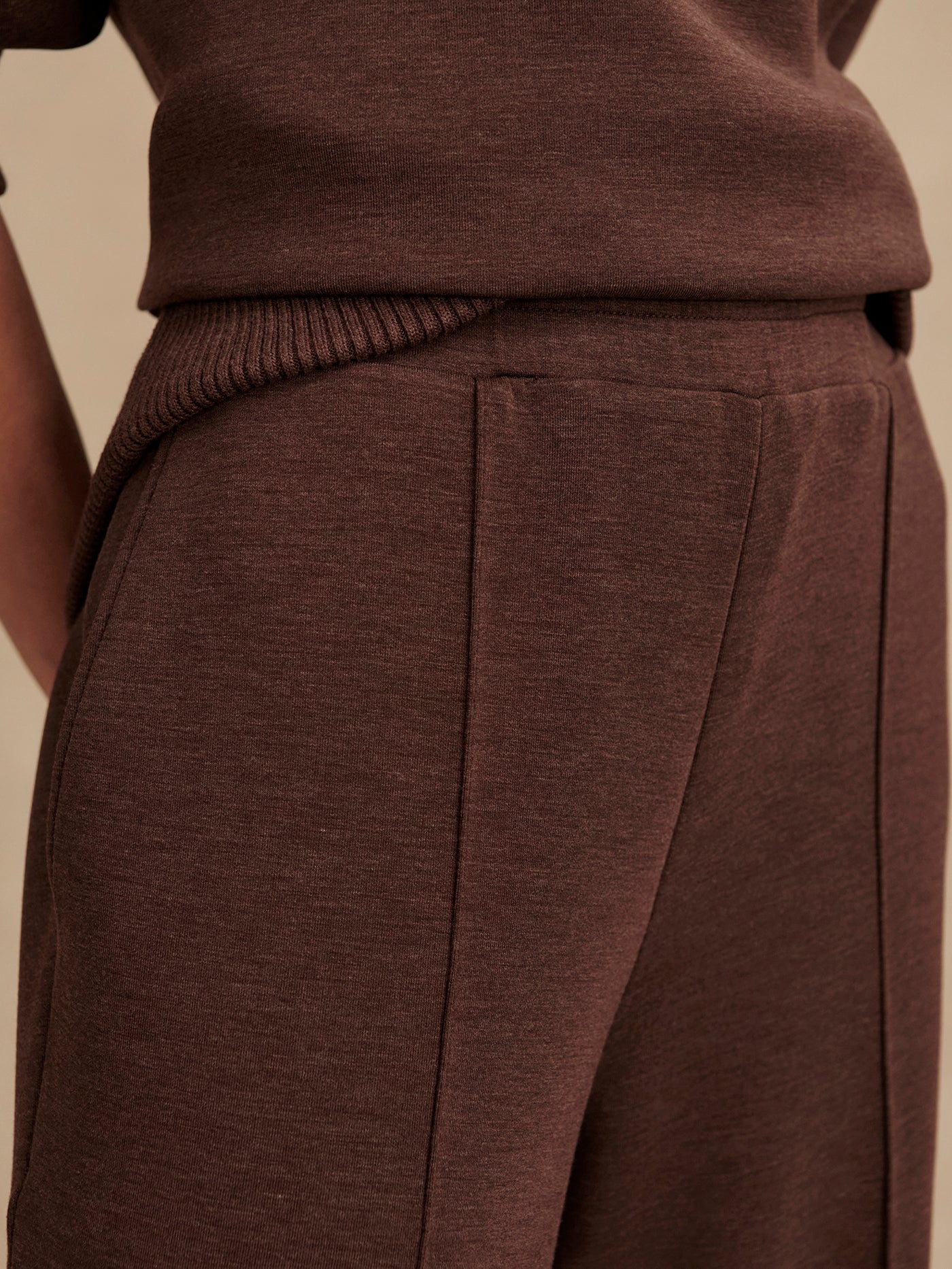 The Wide Leg Pant 30" in Coffee Bean Marl