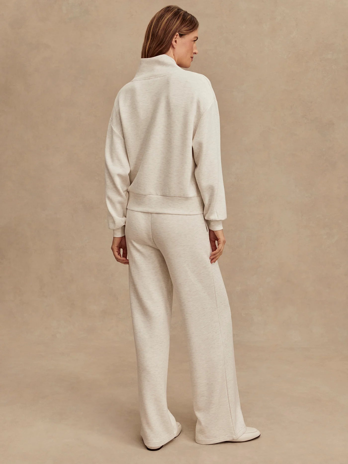 The Wide Leg Pant 30" in Ivory Marl