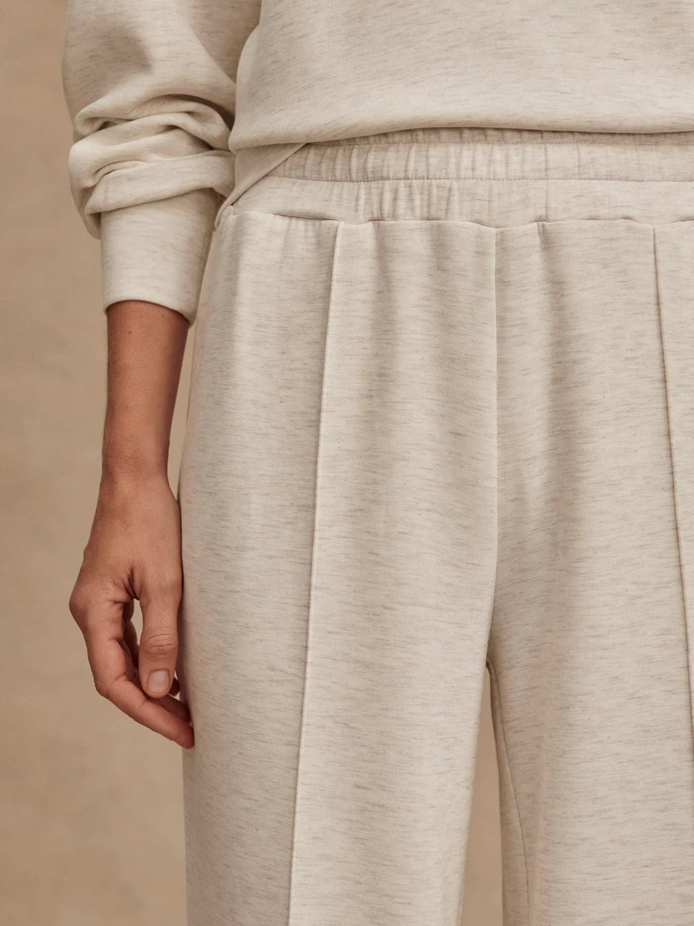 The Wide Leg Pant 30" in Ivory Marl