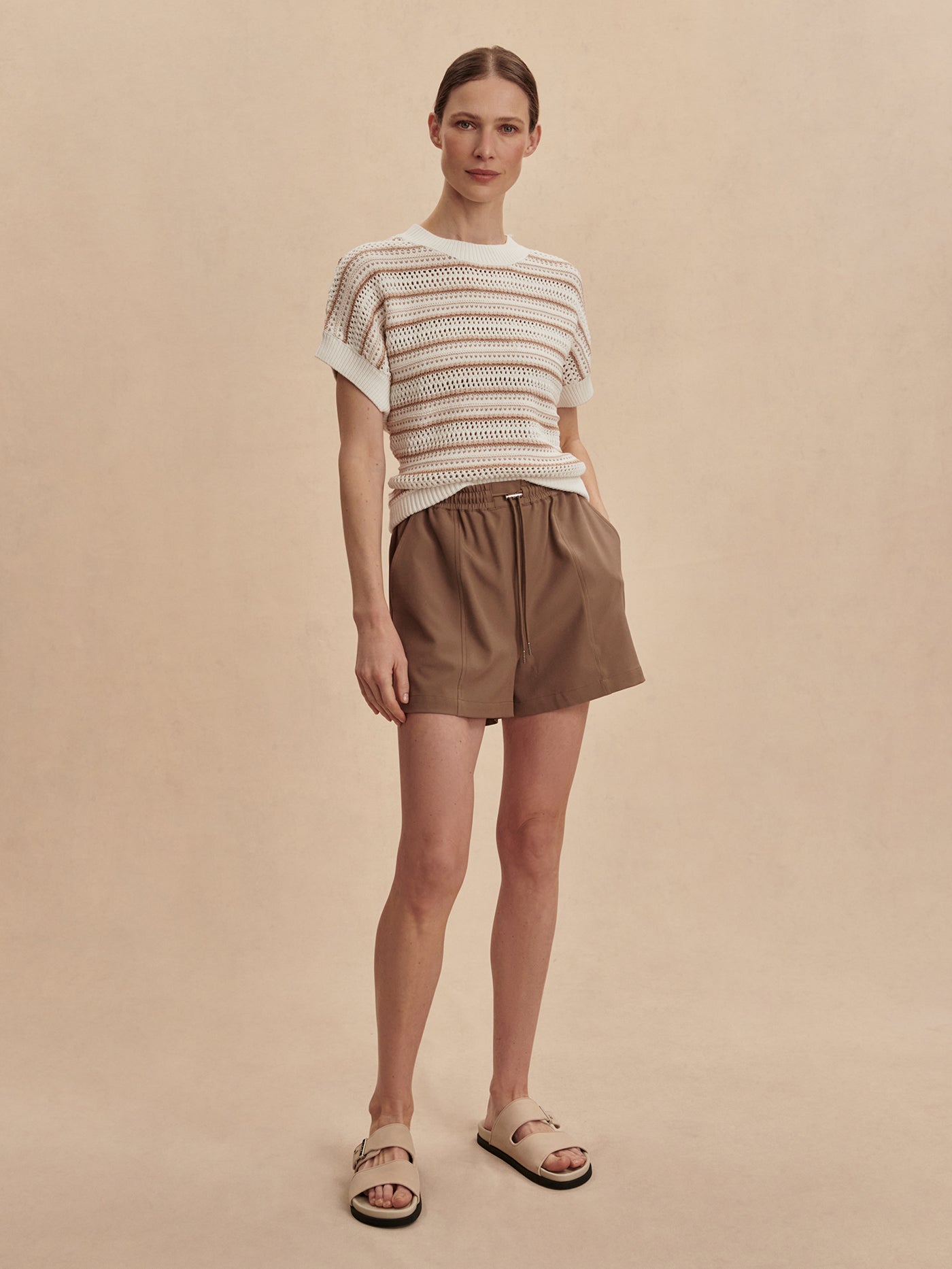 Ciara Stripe Knit Top in Chanterelle Stripe
