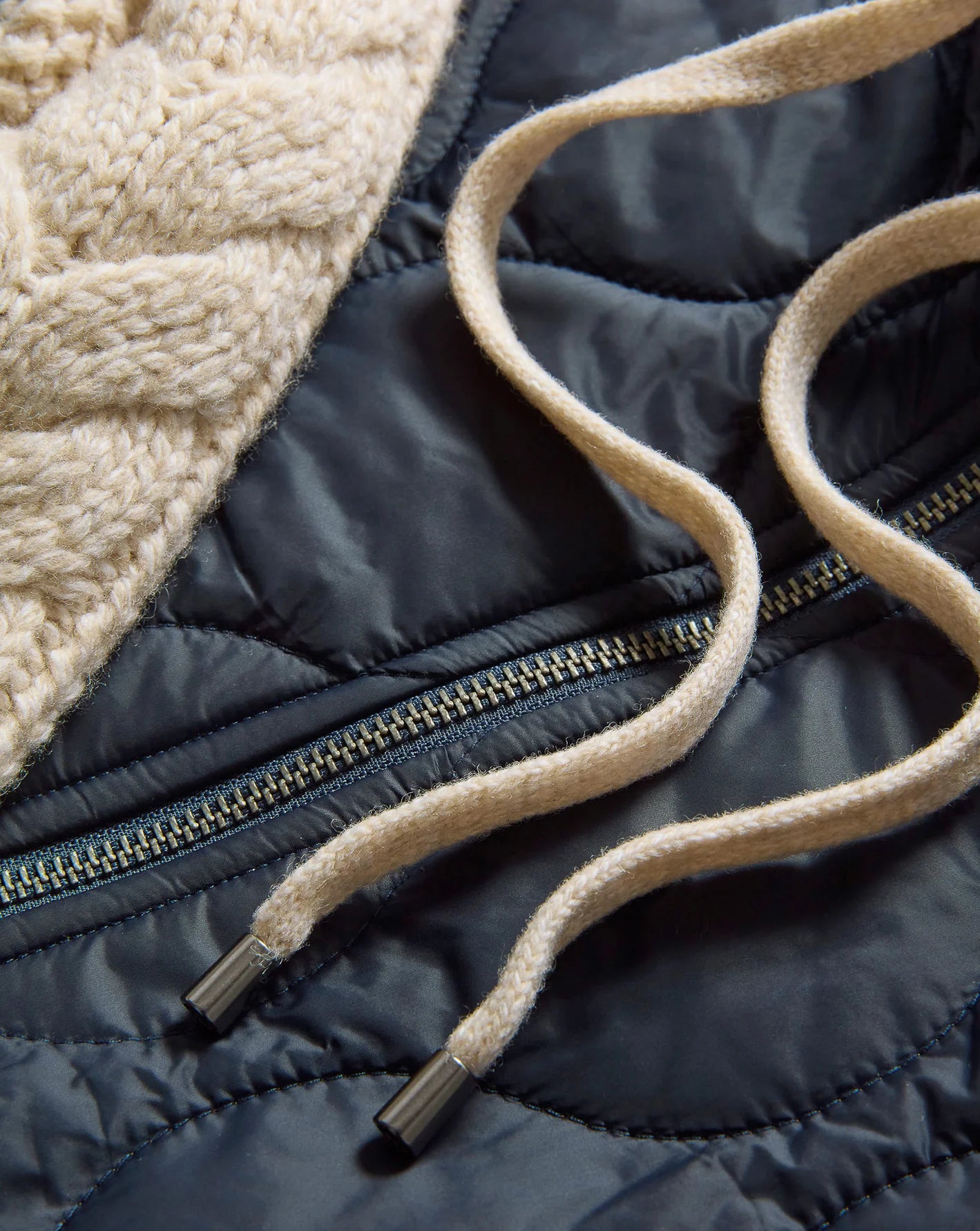 Barrows Mixed Media Jacket in Navy/Heathered Sand