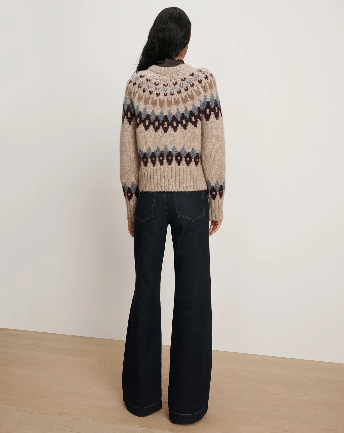 Christina Fairisle Cardigan in Oatmeal Melange Multi