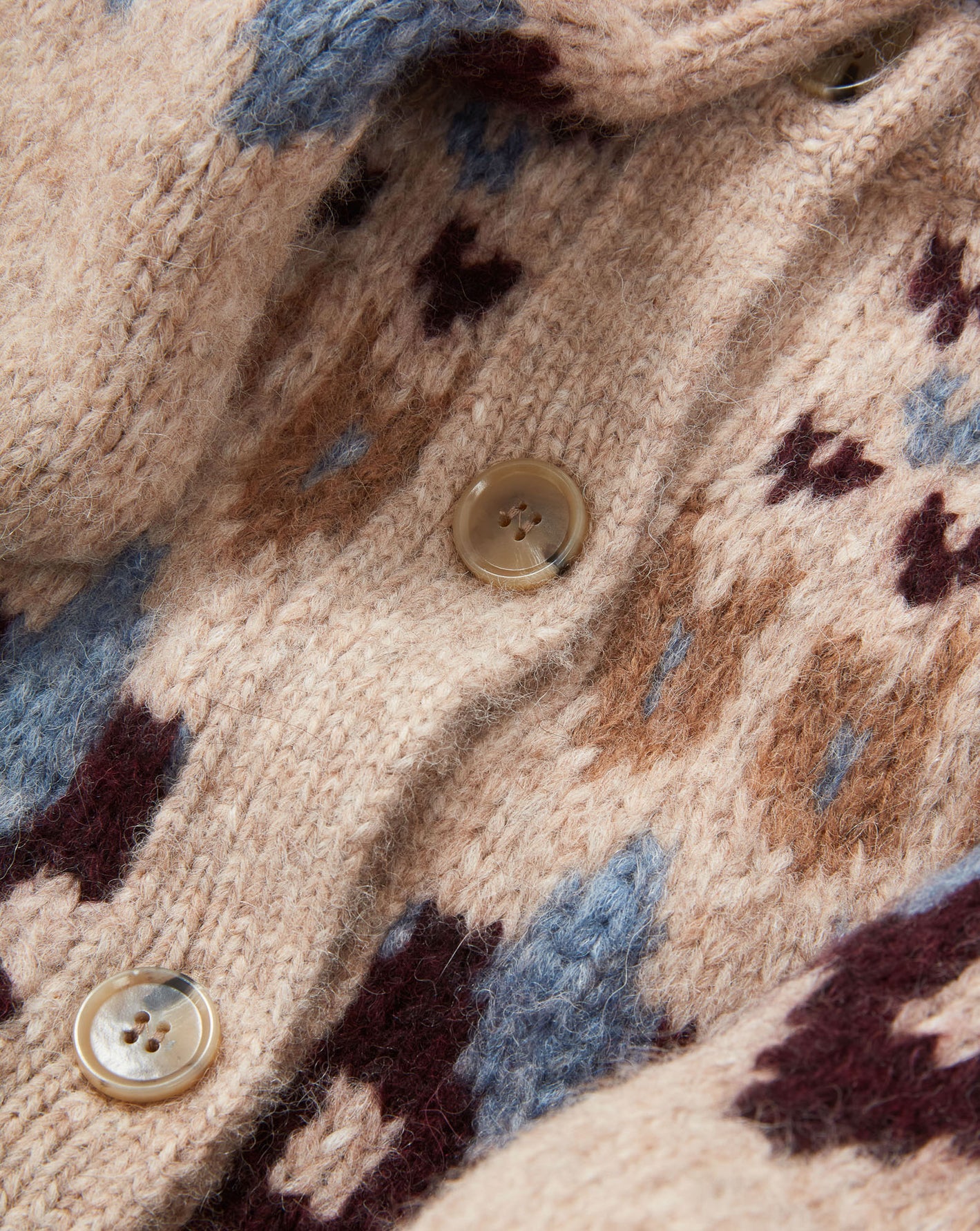 Christina Fairisle Cardigan in Oatmeal Melange Multi