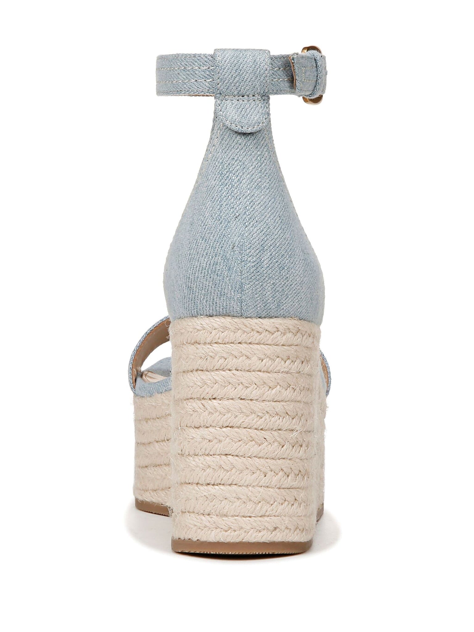 Gianna Raffia Wedge Sandal in Denim