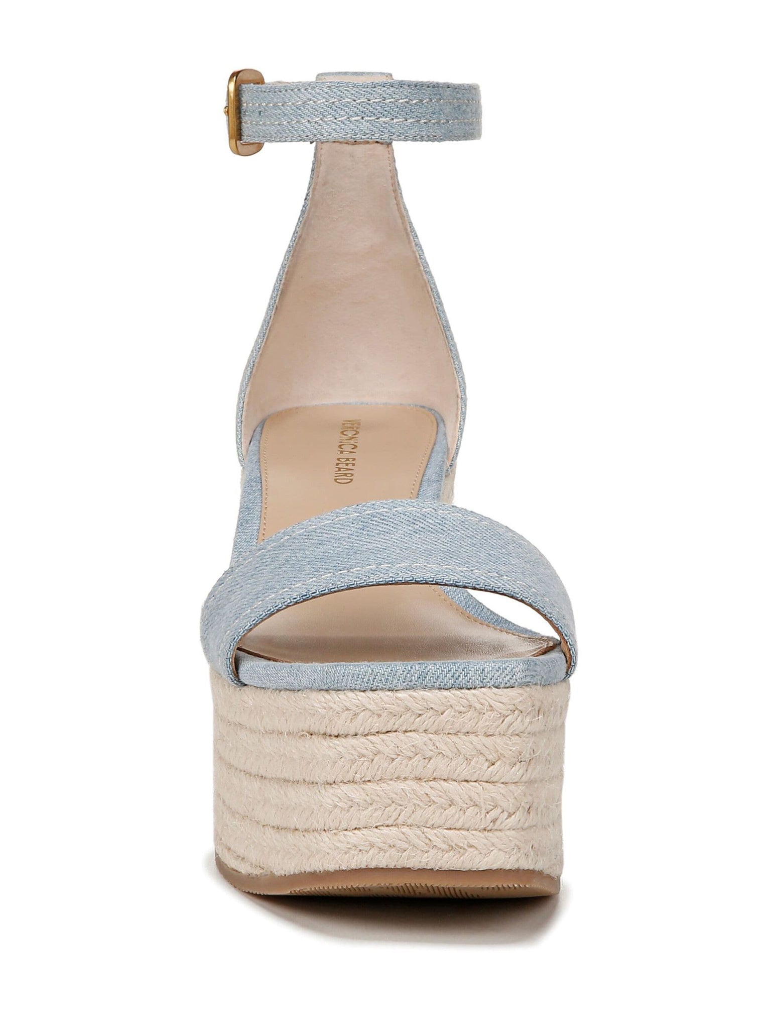 Gianna Raffia Wedge Sandal in Denim