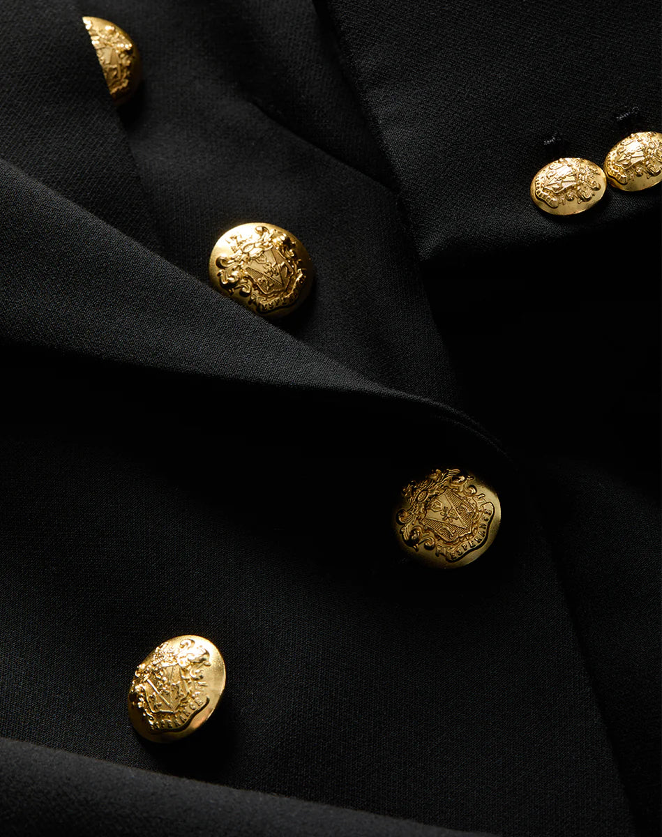 Miller Dickey Jacket in Black Gold Buttons