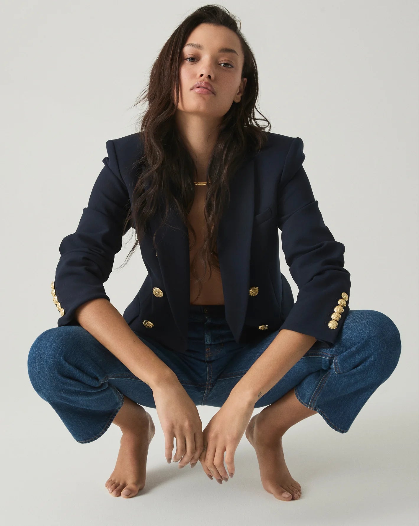 Miller Dickey Jacket in Navy Gold Buttons
