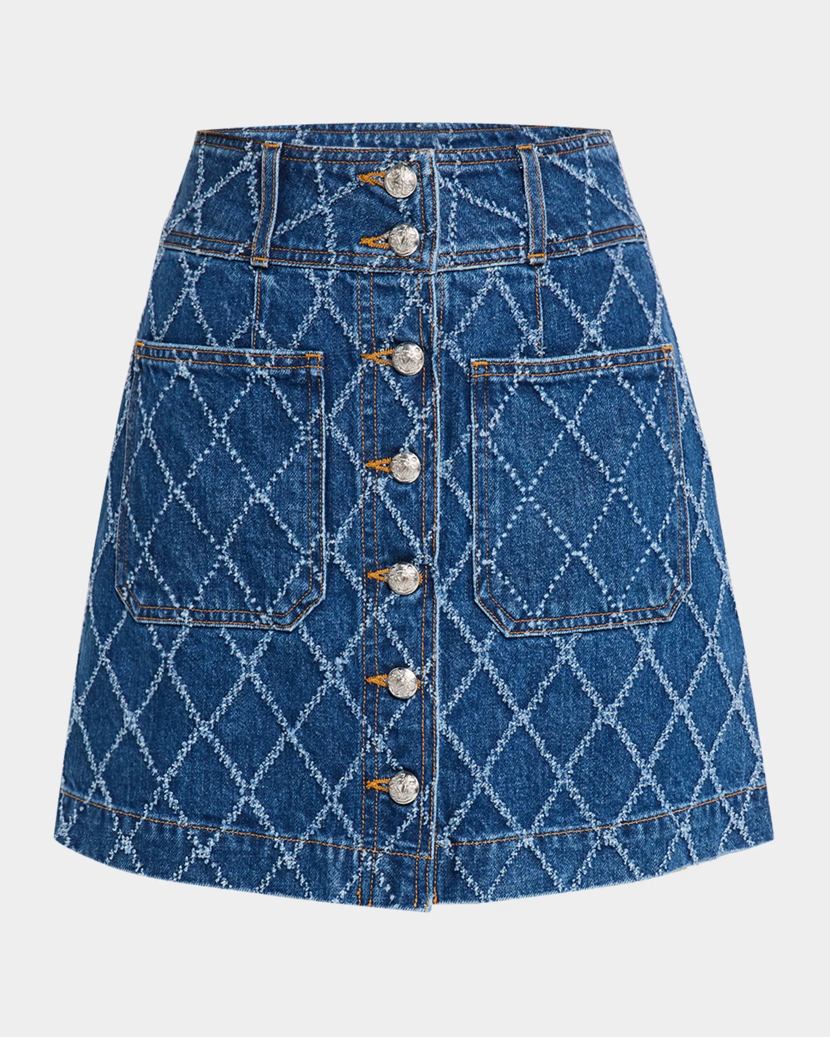 Moxie Diamond Printed Skirt in Blue Diamond