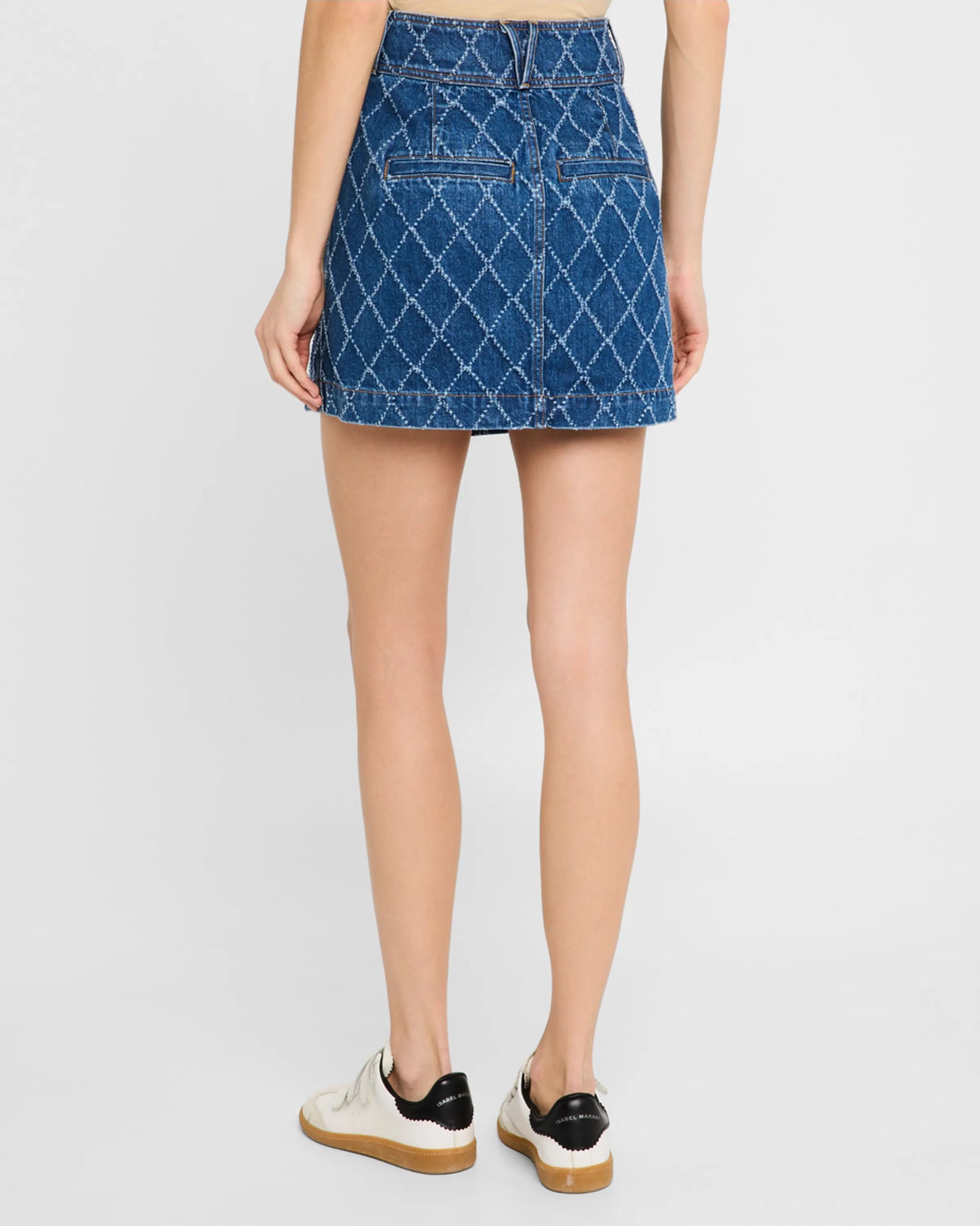 Moxie Diamond Printed Skirt in Blue Diamond