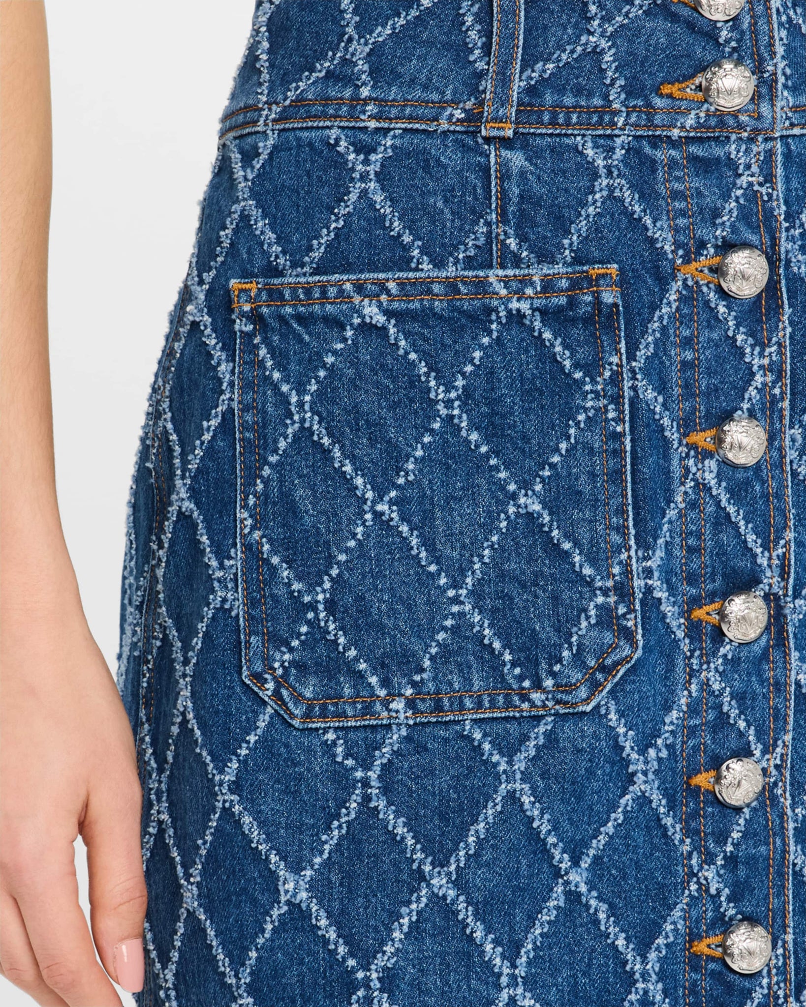 Moxie Diamond Printed Skirt in Blue Diamond