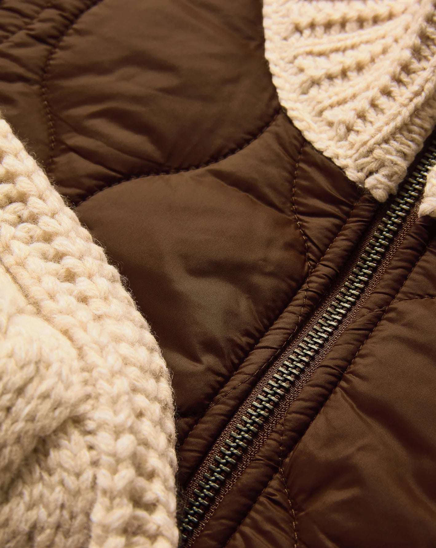 Patra Mixed Media Jacket in Mocha/Heathered Sand
