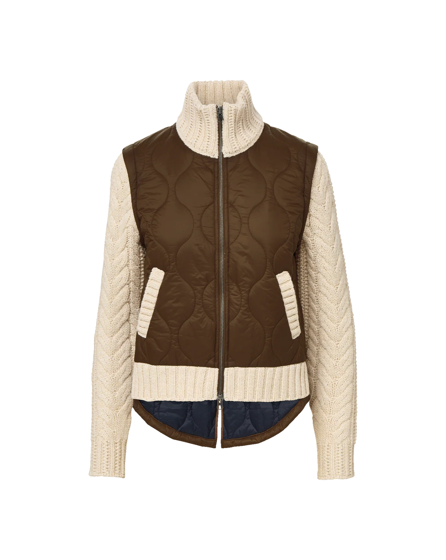 Patra Mixed Media Jacket in Mocha/Heathered Sand