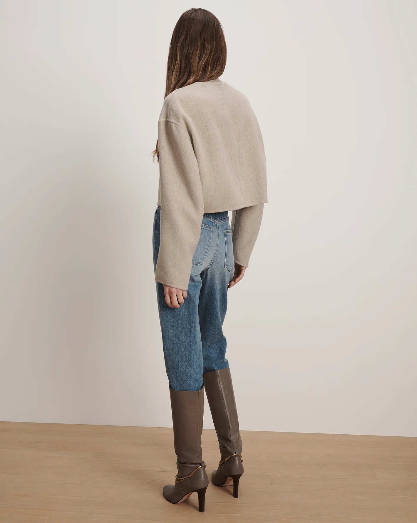 Philips Cropped Jacket in Oatmeal Melange