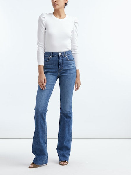 Britney Puff-Sleeved Top in White