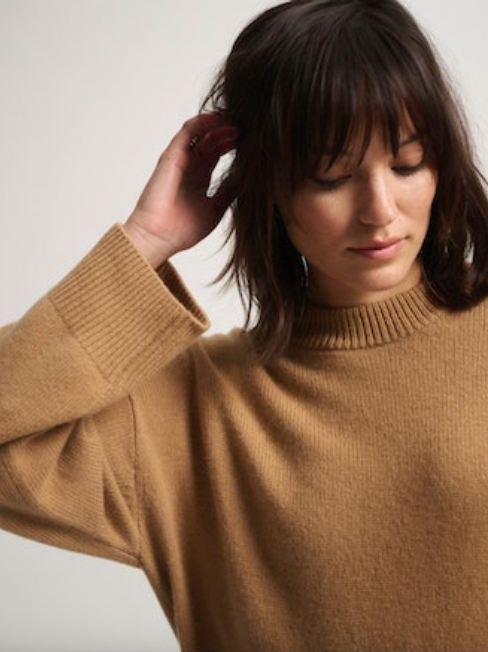 Cashmere Blend Cozy Crewneck in Teakwood
