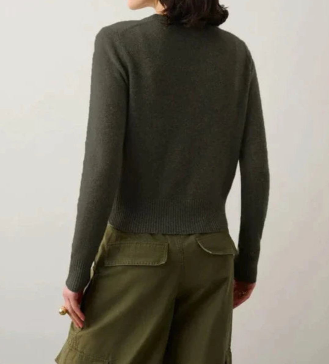 Cashmere Crewneck in Thyme Heather