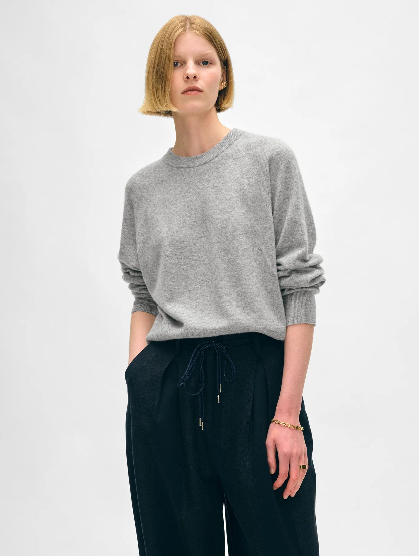Cashmere Easy Sweatshirt in Grey Heather