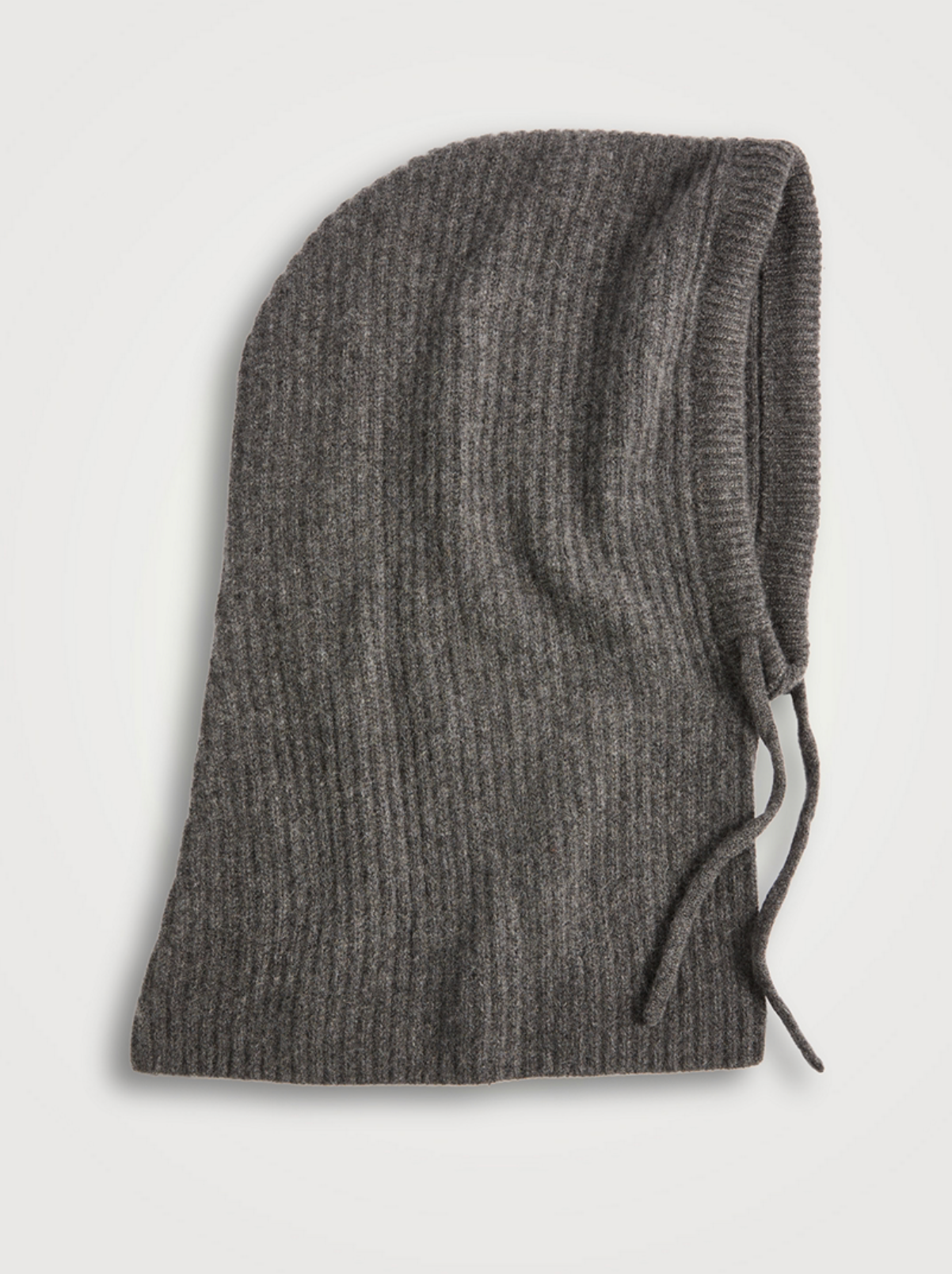 Cashmere Ribbed Balaclava in Dark Slate Heather