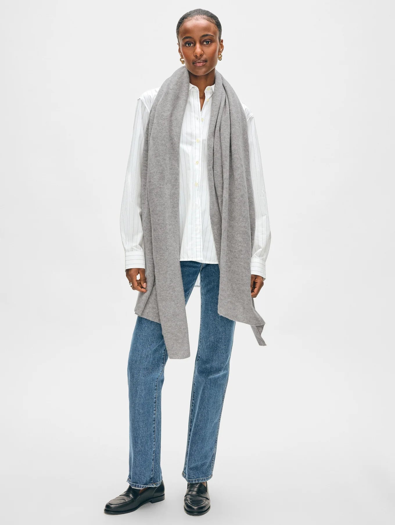 Cashmere Travel Wrap in Grey Heather