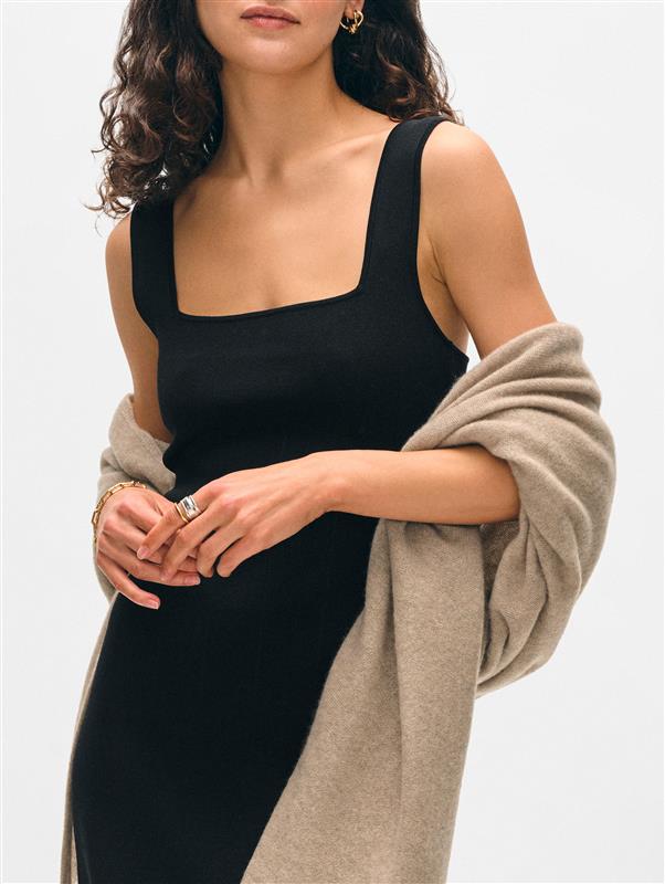 Cashmere Travel Wrap in Taupe Heather