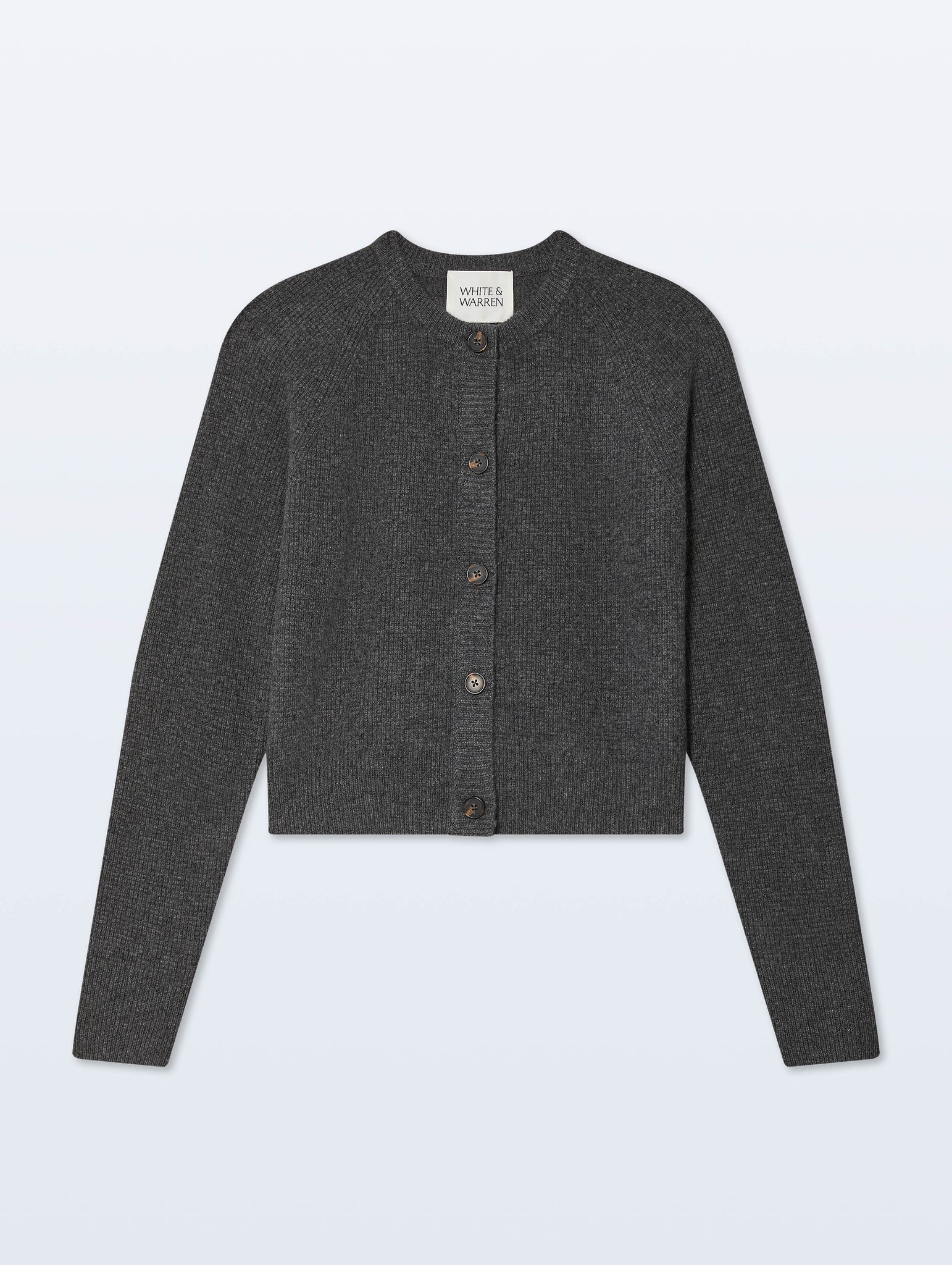 Cashmere Waffle Cardigan in Dark Slate Heather
