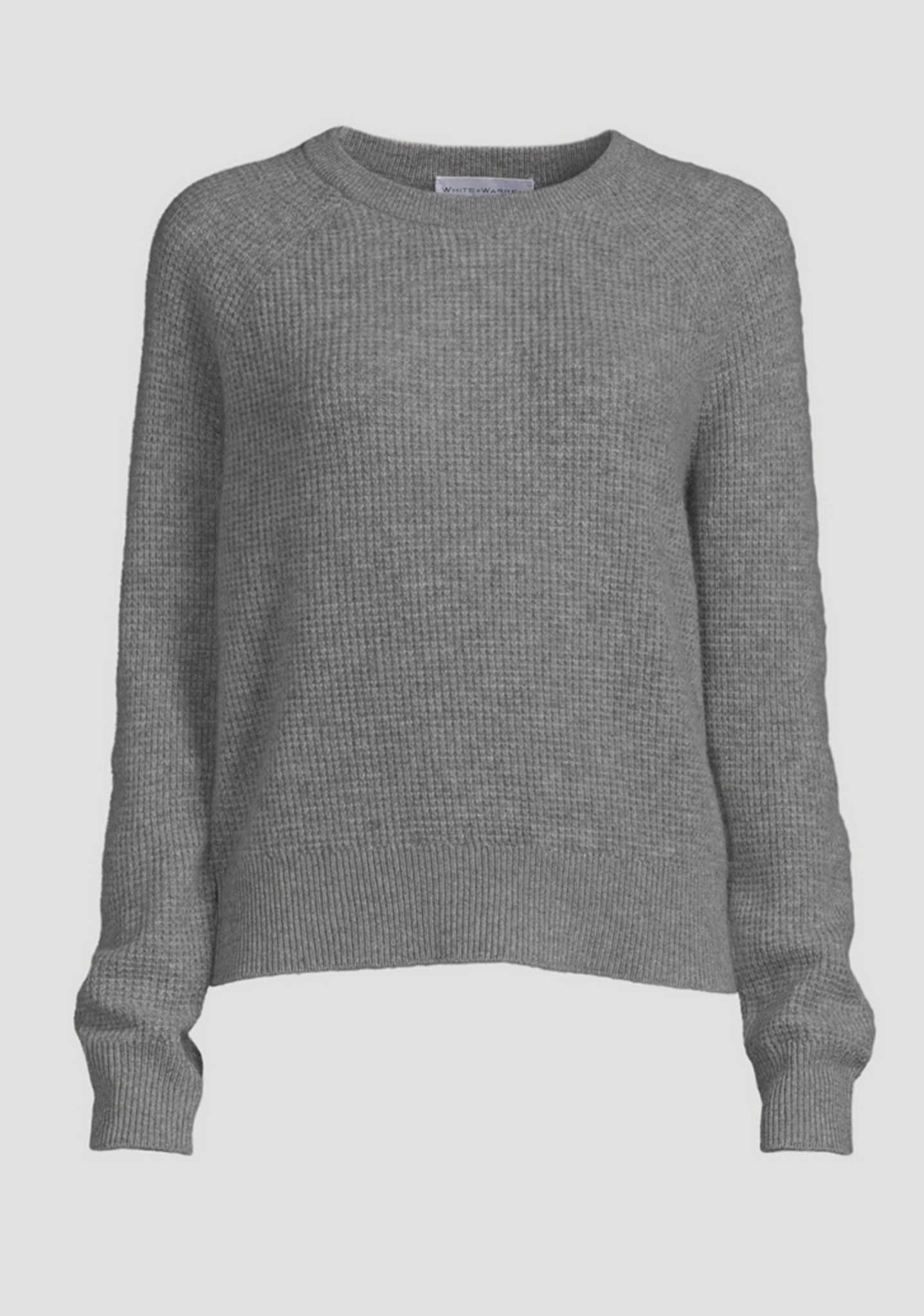 Cashmere Waffle Sweatshirt in Grey Heather