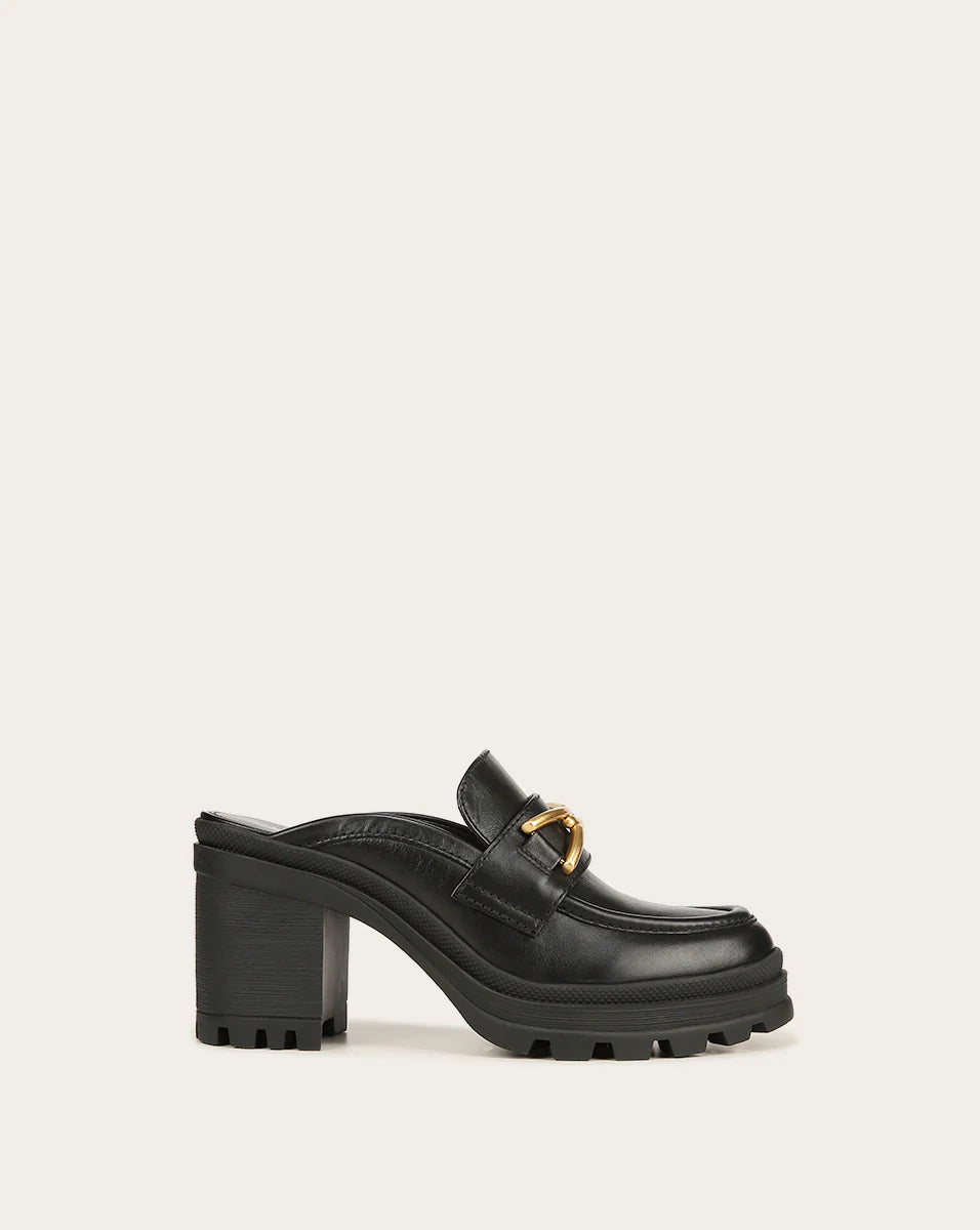 Wynter Leather Loafer Mule in Black