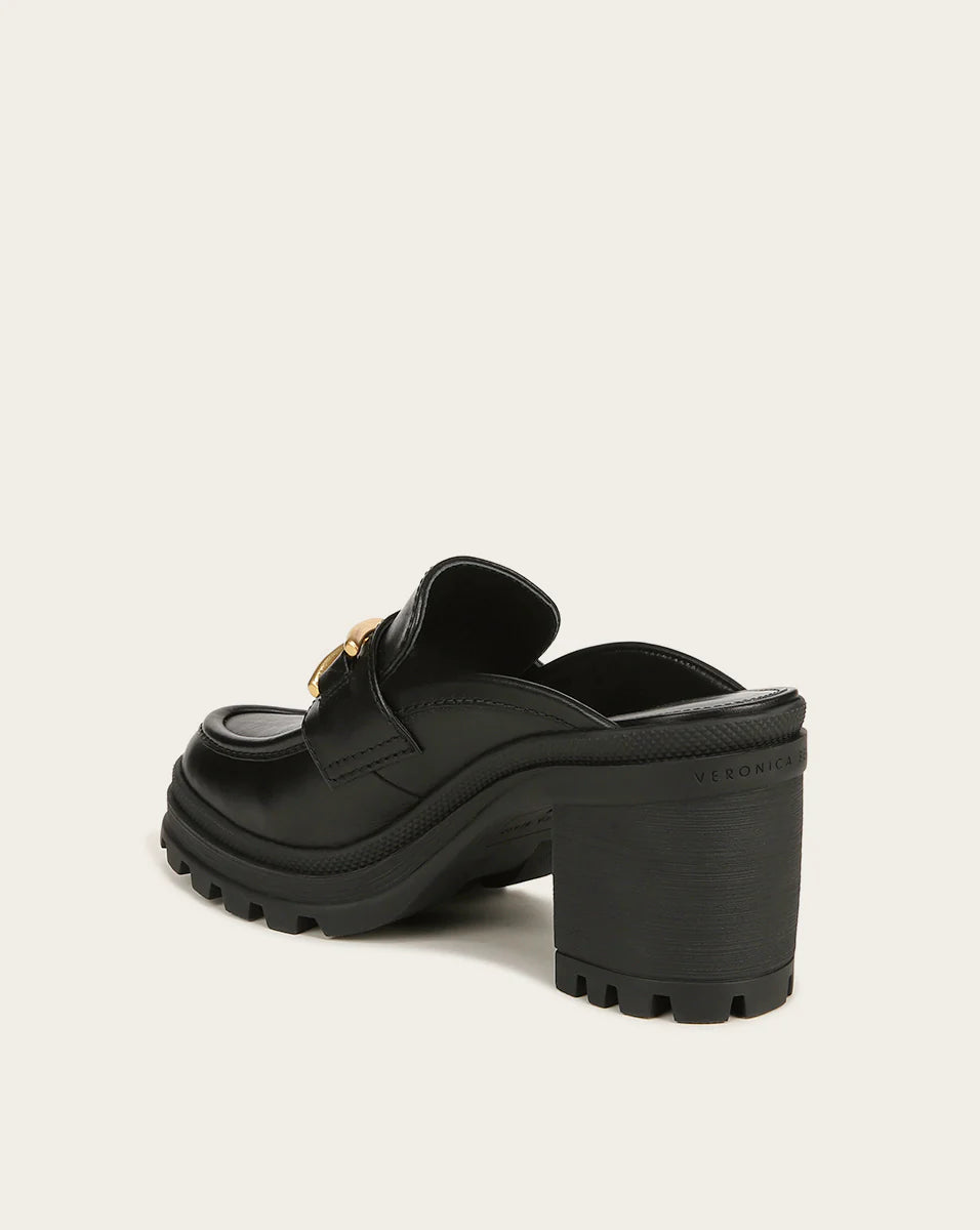 Wynter Leather Loafer Mule in Black