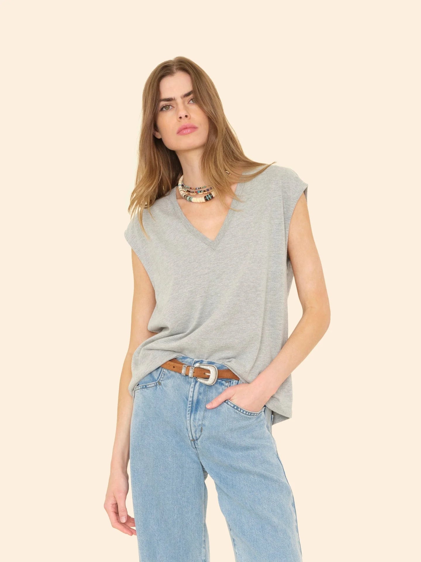 Dax Tee in Heather Grey