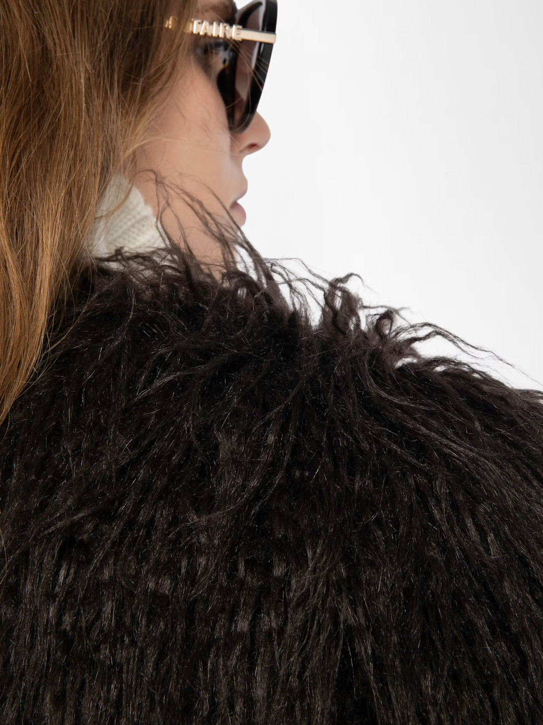 Freddie Faux Fur Coat in Dark Chocolate