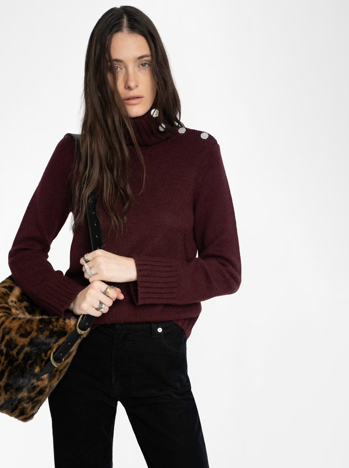 Nalma Cashmere Sweater in Burgundy