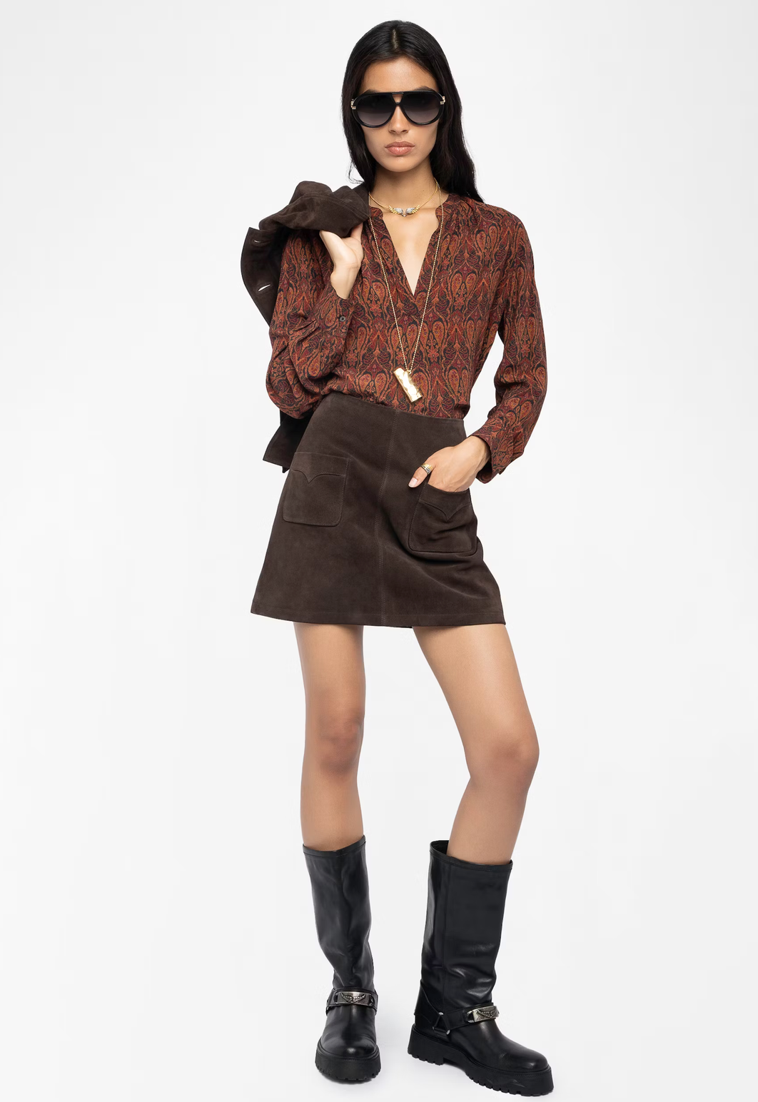Tink Soft Paisley Blouse in Black