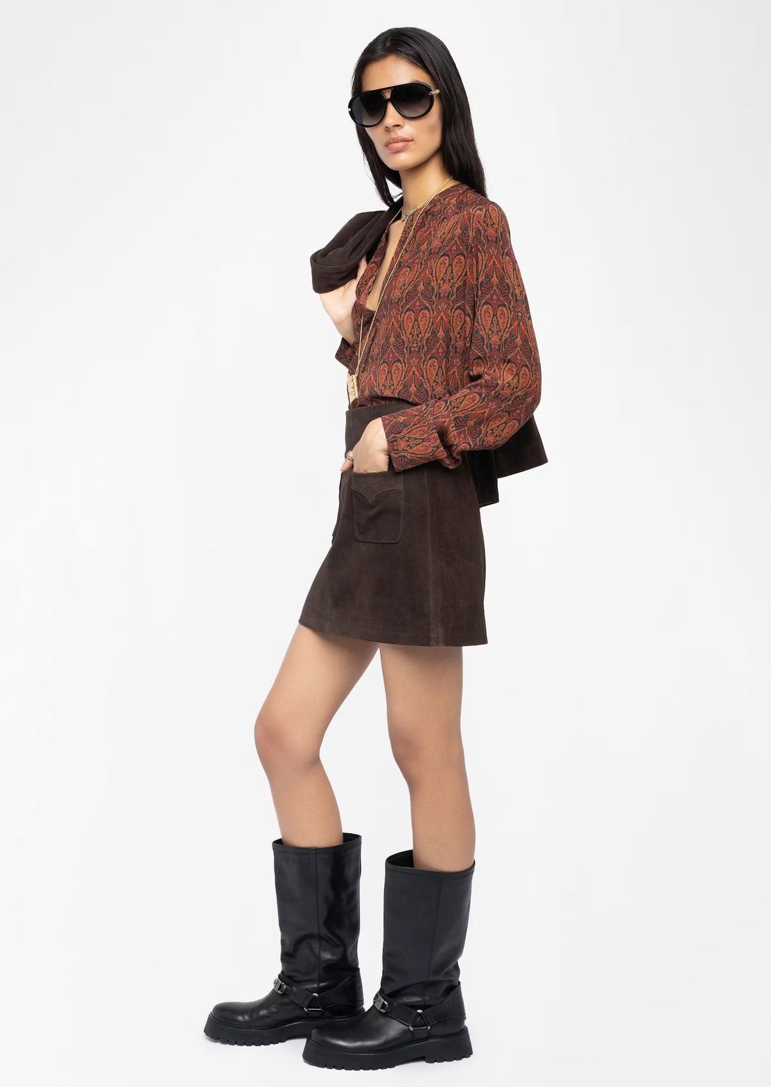 Tink Soft Paisley Blouse in Black
