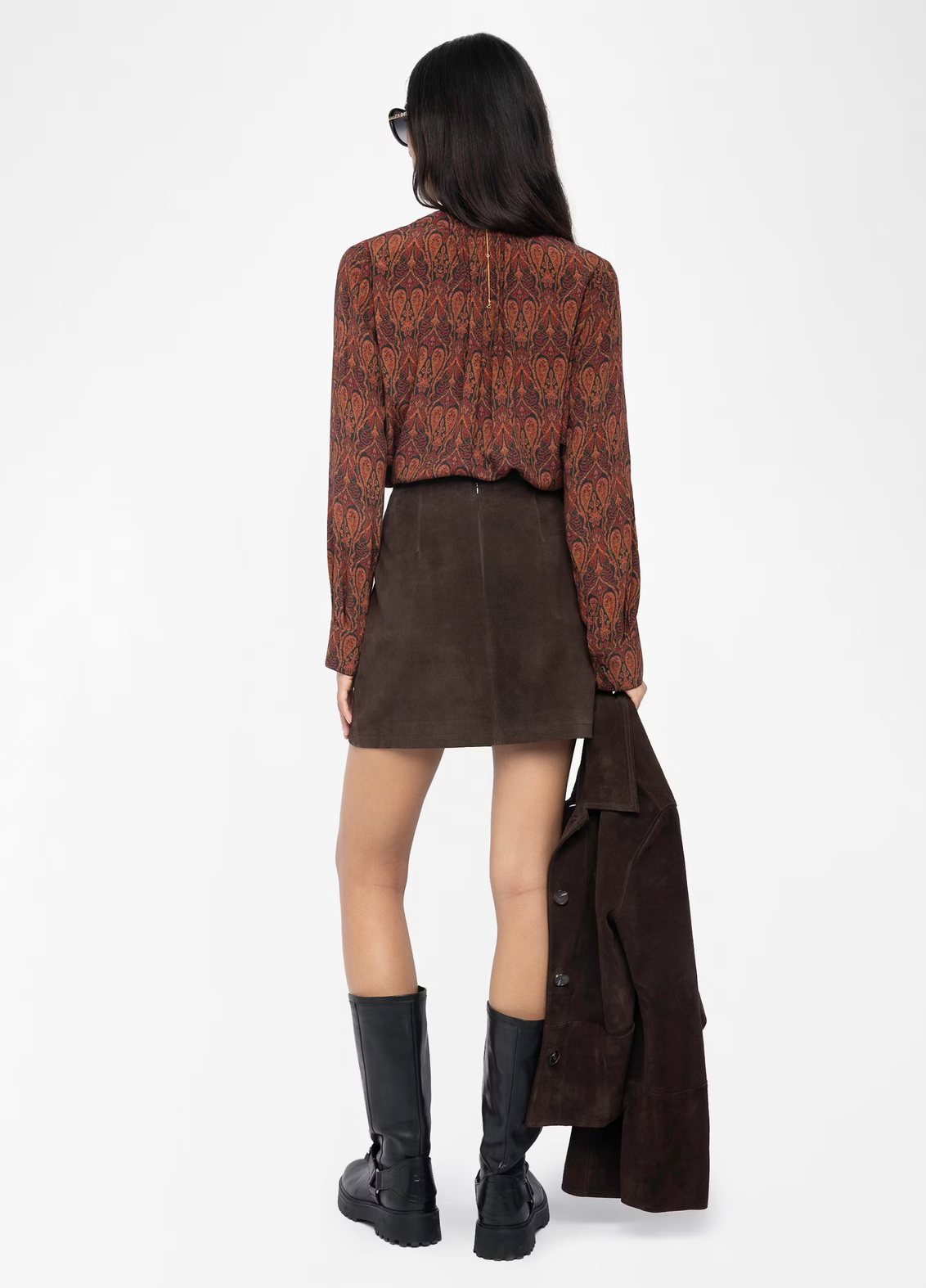Tink Soft Paisley Blouse in Black