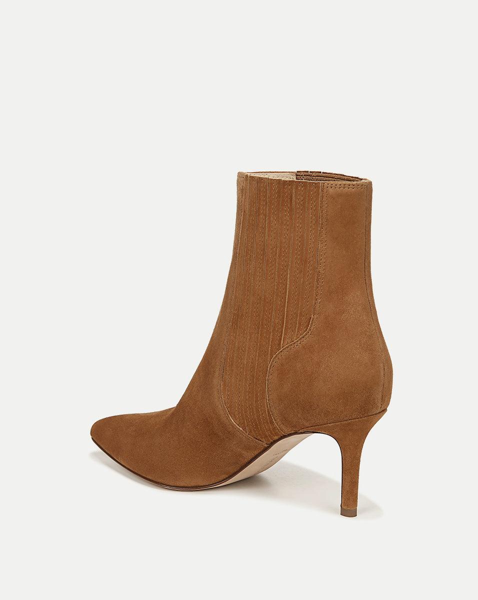 Lisa Suede Mid-Heel Bootie in Hazelwood