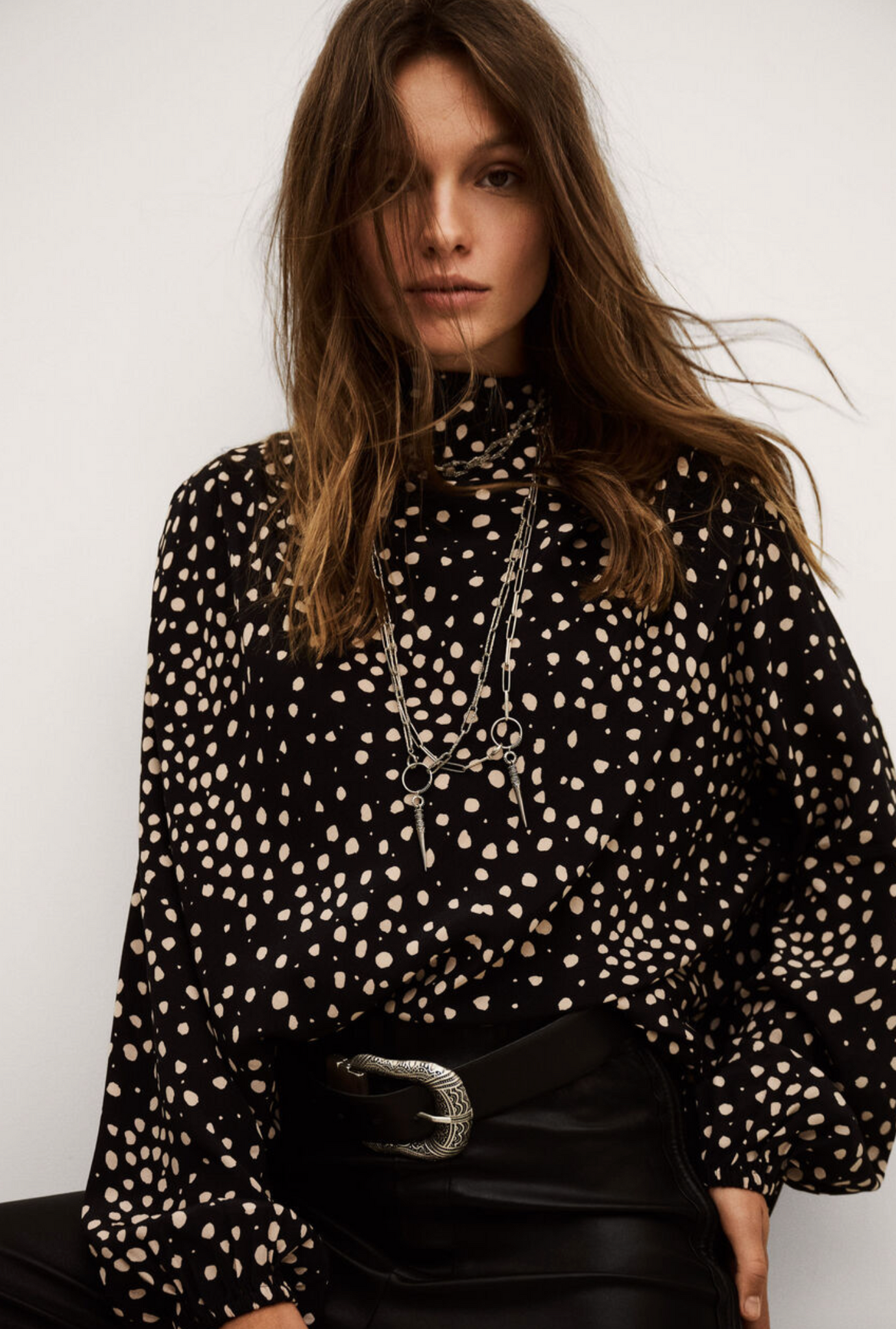 Delphine Long-Sleeved Top. Encre