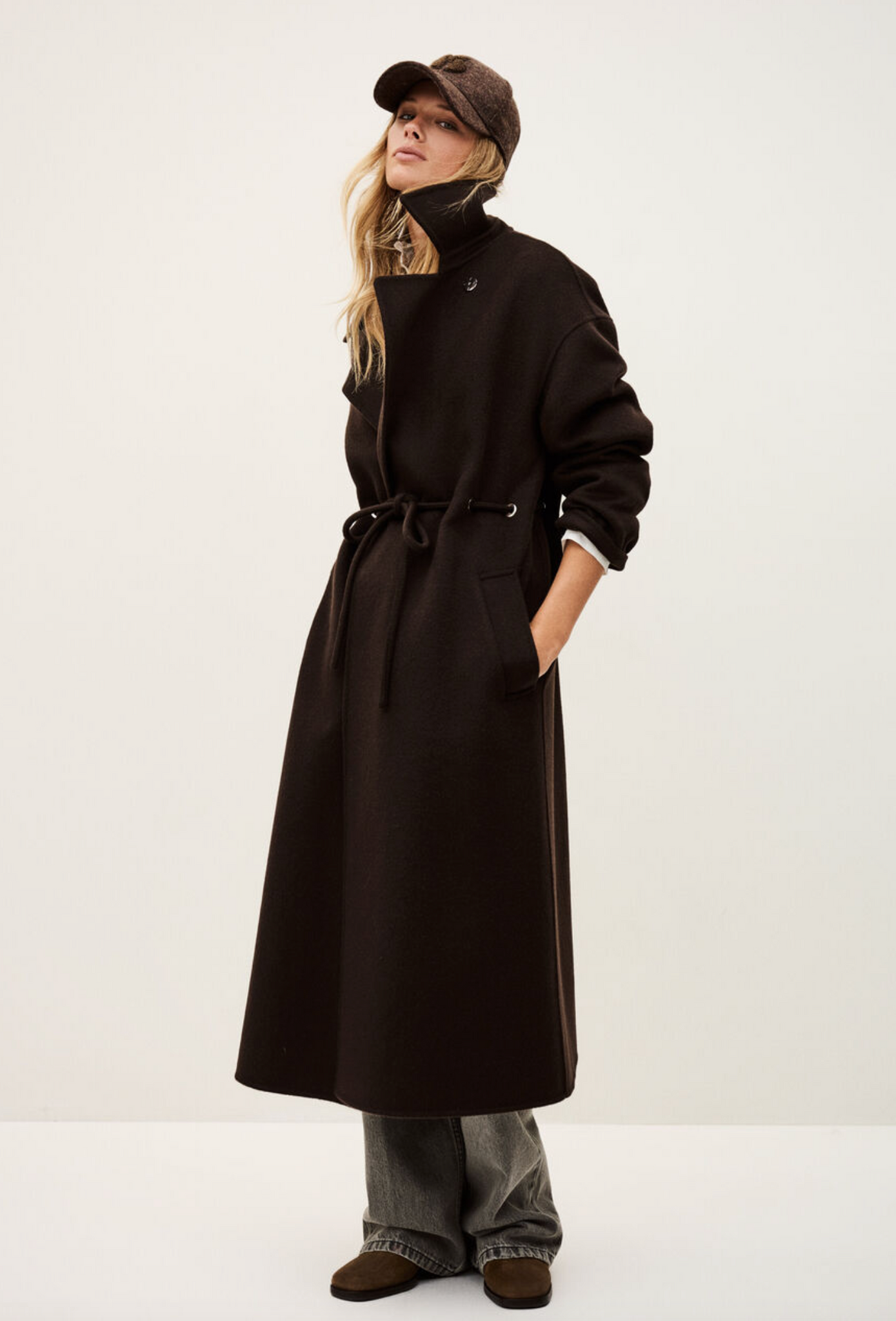 Kate Midi Coat. Chocolat