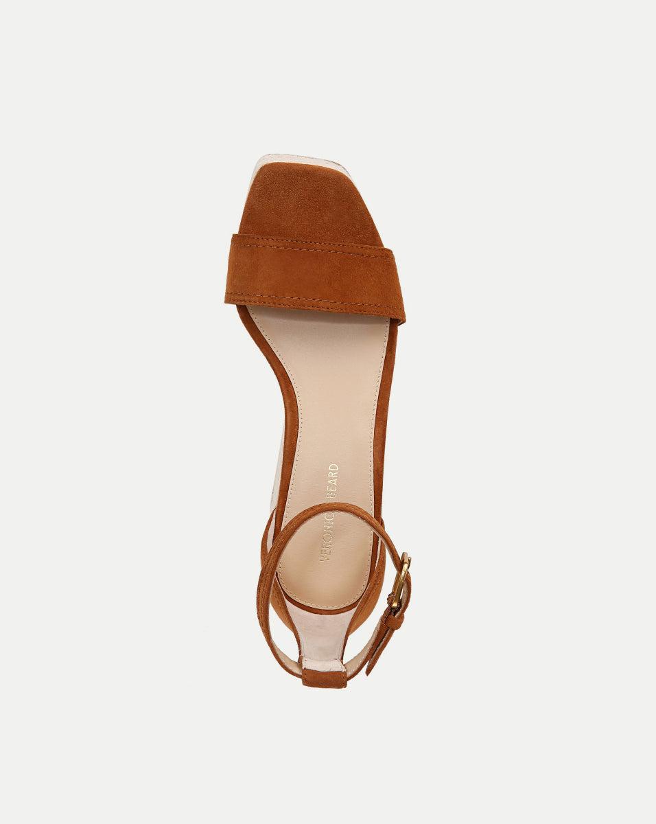 Gianna Raffia Wedge Sandal in Caramel