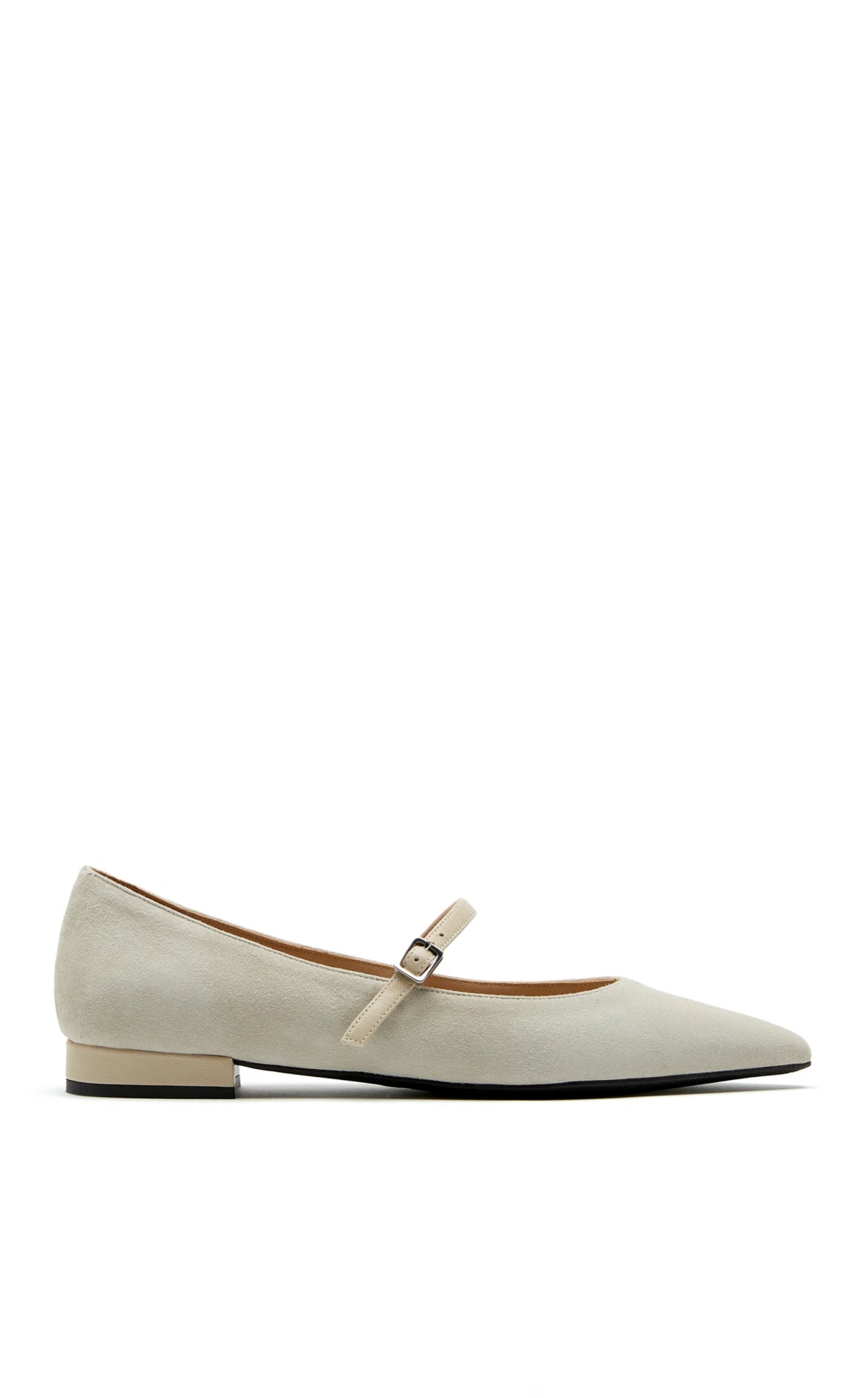 Fritz Mary Jane Flat in Cloud Suede